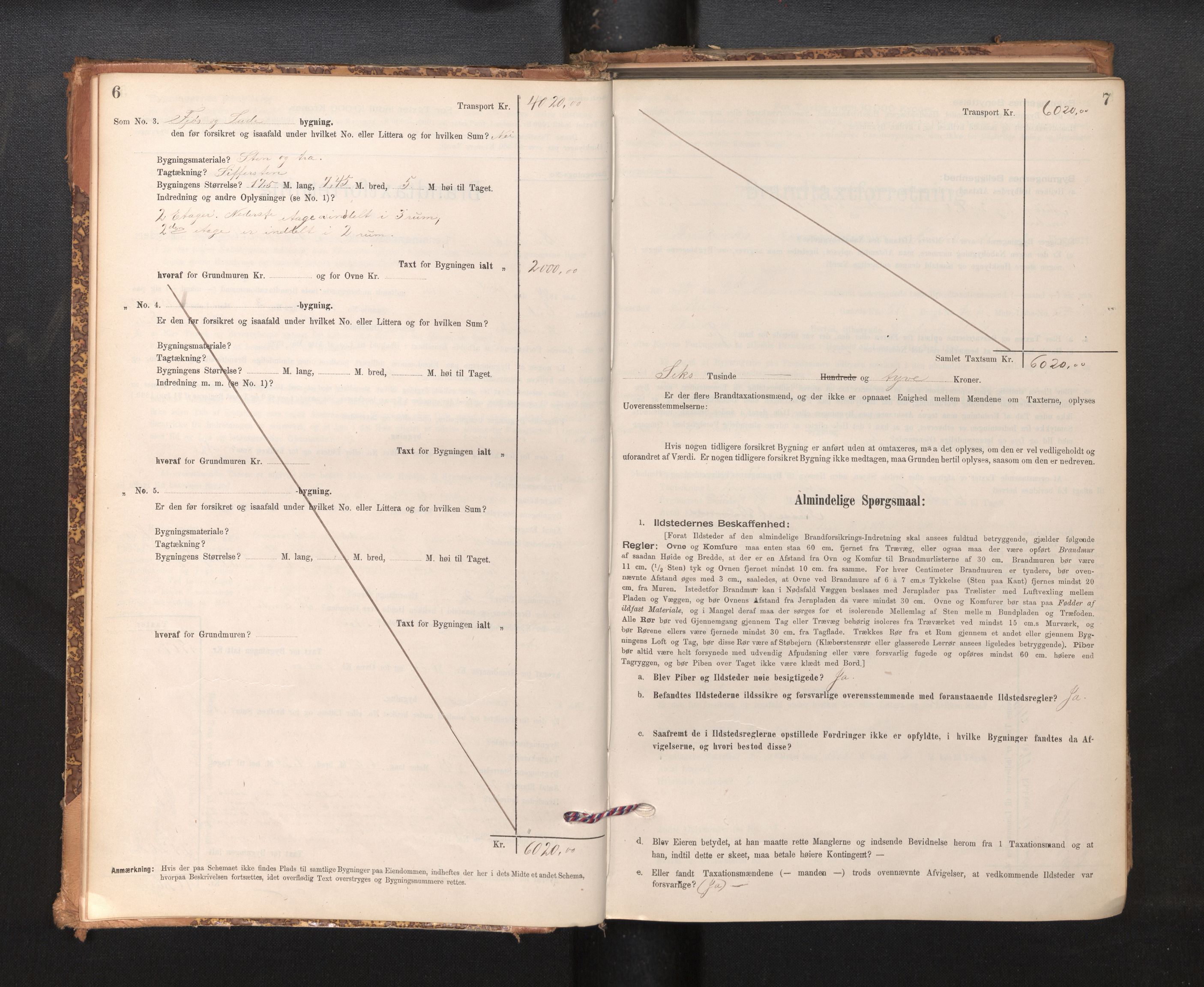 Lensmannen i Bruvik, SAB/A-31301/0012/L0006: Branntakstprotokoll, skjematakst, 1894-1906, p. 6-7