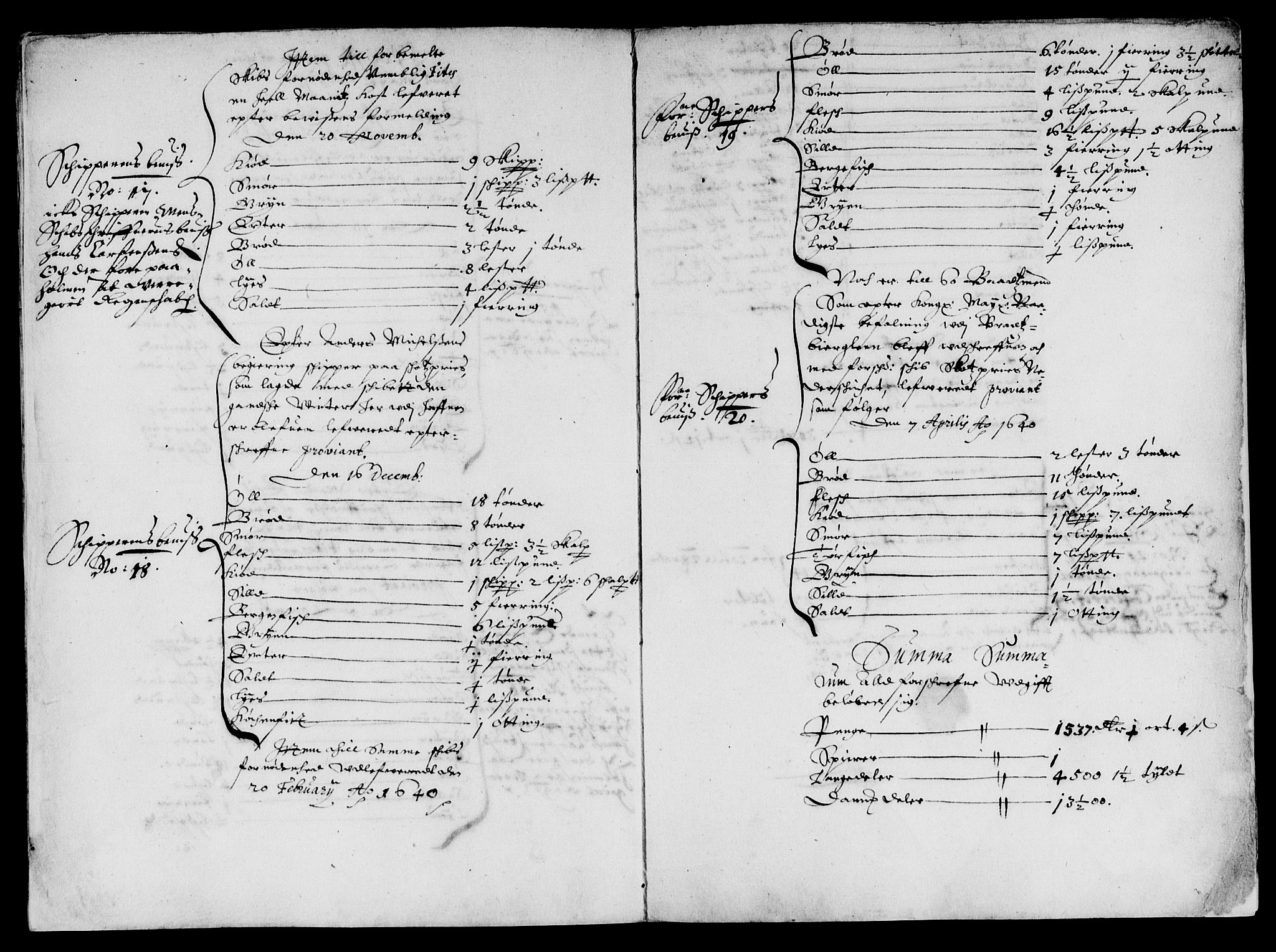 Rentekammeret inntil 1814, Reviderte regnskaper, Lensregnskaper, AV/RA-EA-5023/R/Rb/Rbp/L0022: Bratsberg len, 1638-1640