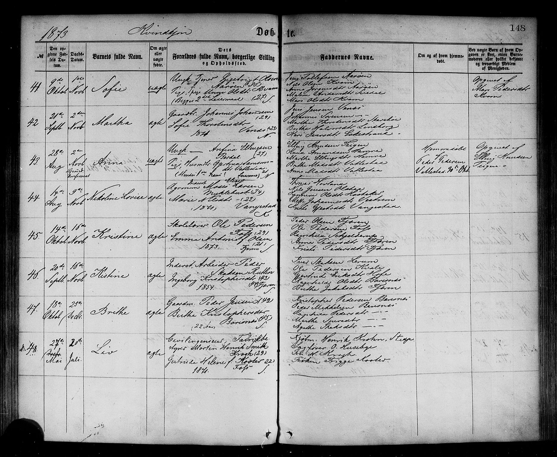 Sogndal sokneprestembete, SAB/A-81301/H/Haa/Haaa/L0014: Parish register (official) no. A 14, 1864-1877, p. 148