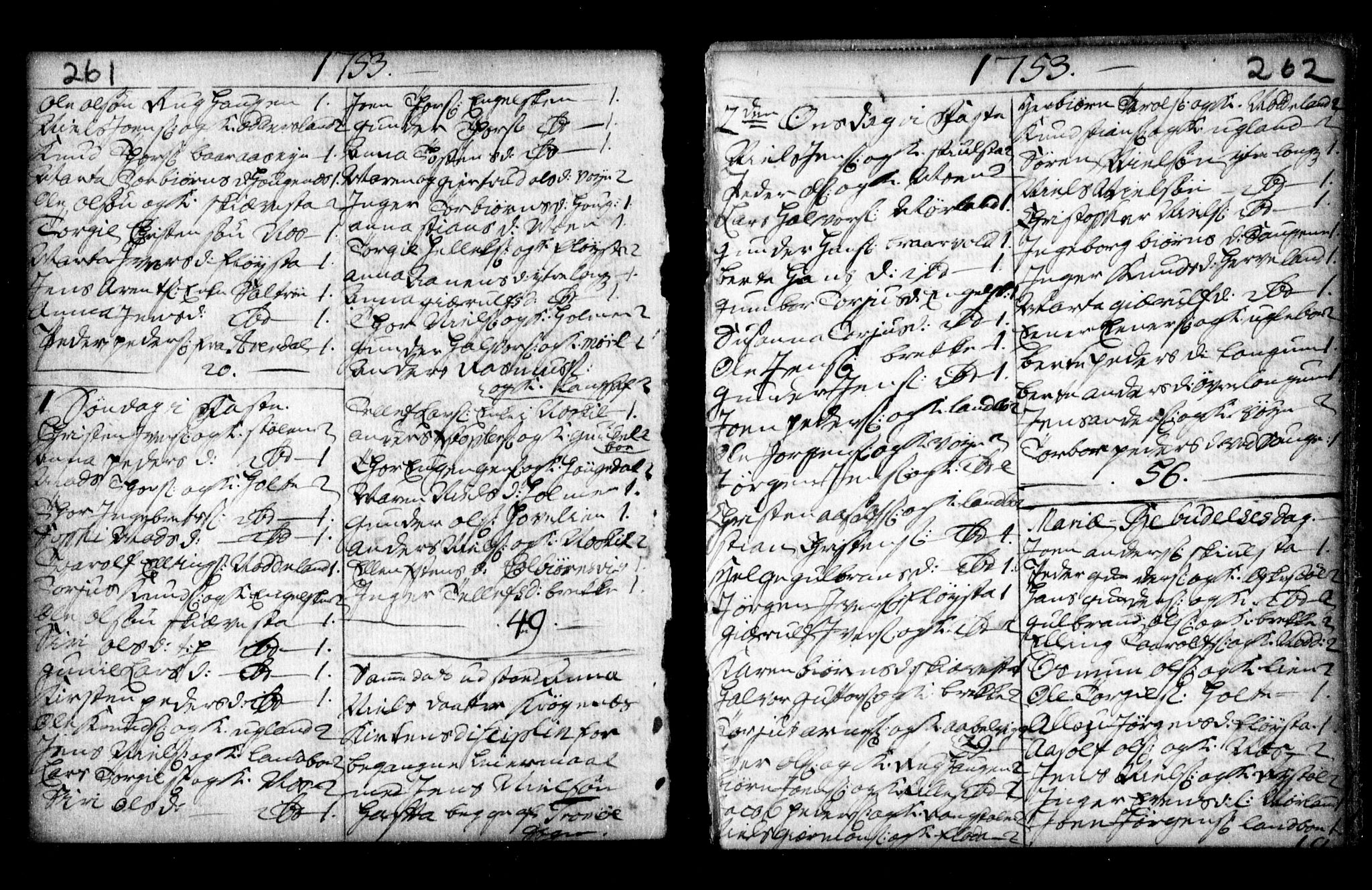 Holt sokneprestkontor, AV/SAK-1111-0021/F/Fa/L0002: Parish register (official) no. A 2, 1739-1753, p. 261-262