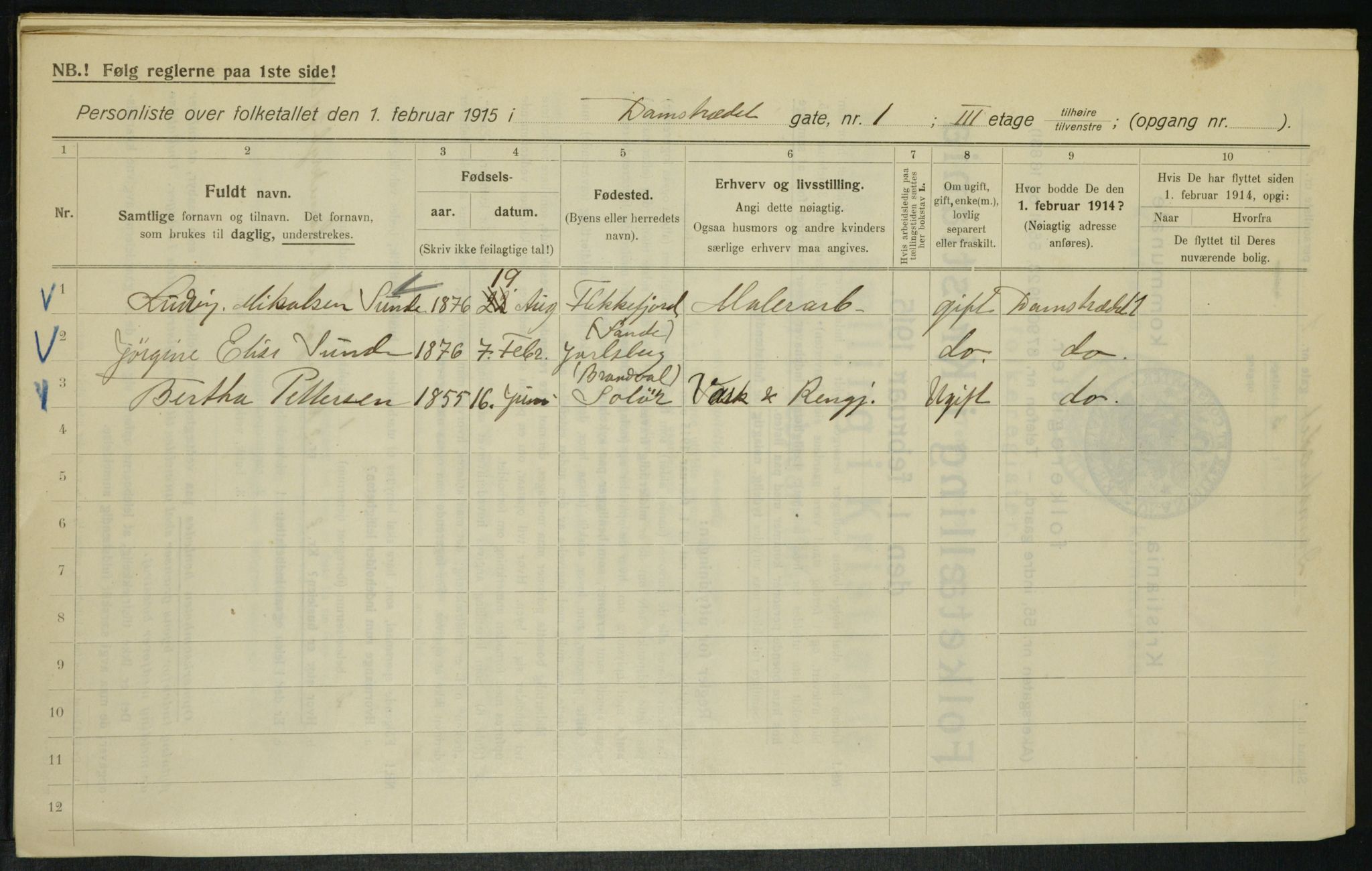 OBA, Municipal Census 1915 for Kristiania, 1915, p. 14377