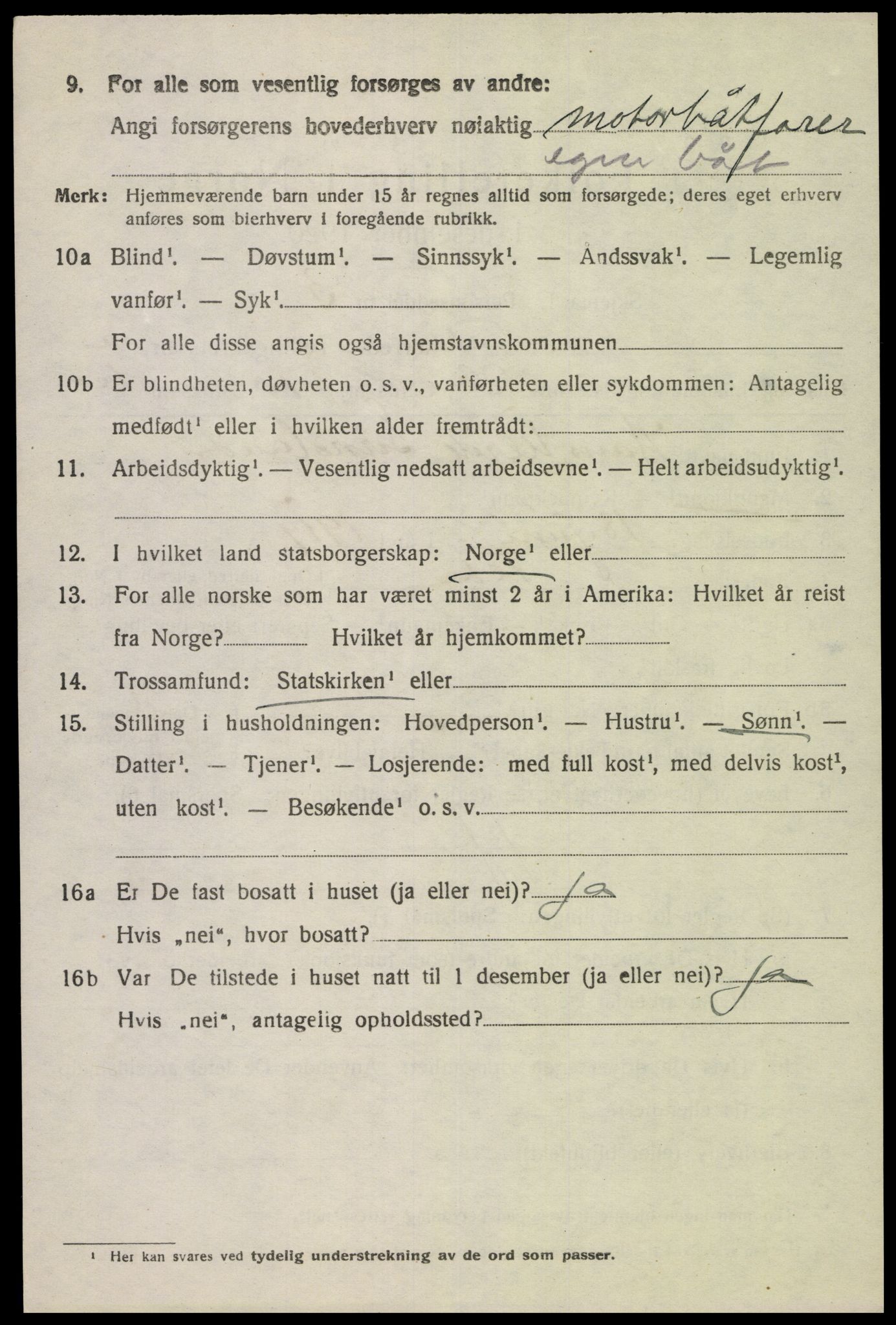 SAK, 1920 census for Feda, 1920, p. 1156