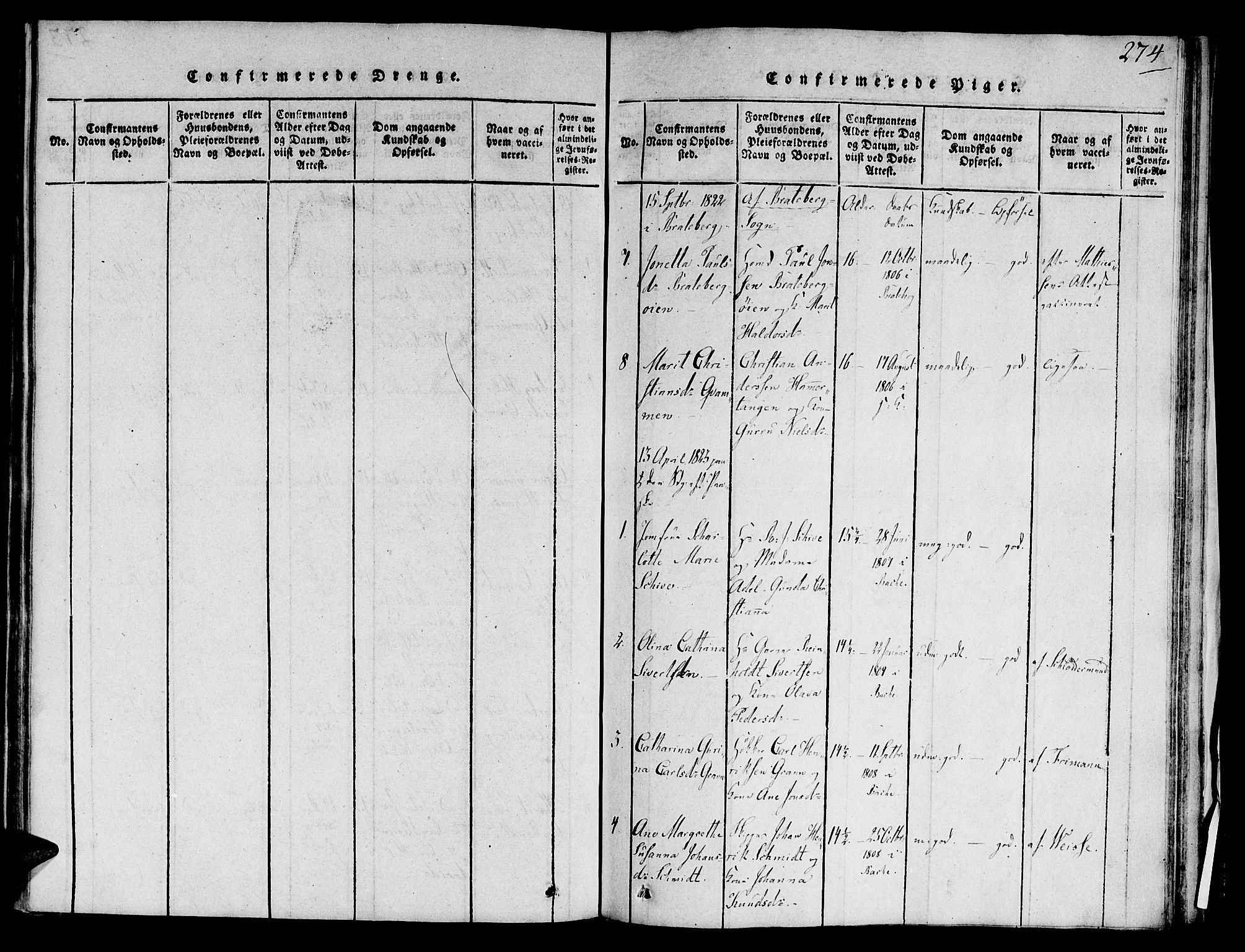 Ministerialprotokoller, klokkerbøker og fødselsregistre - Sør-Trøndelag, SAT/A-1456/606/L0283: Parish register (official) no. 606A03 /1, 1818-1823, p. 274