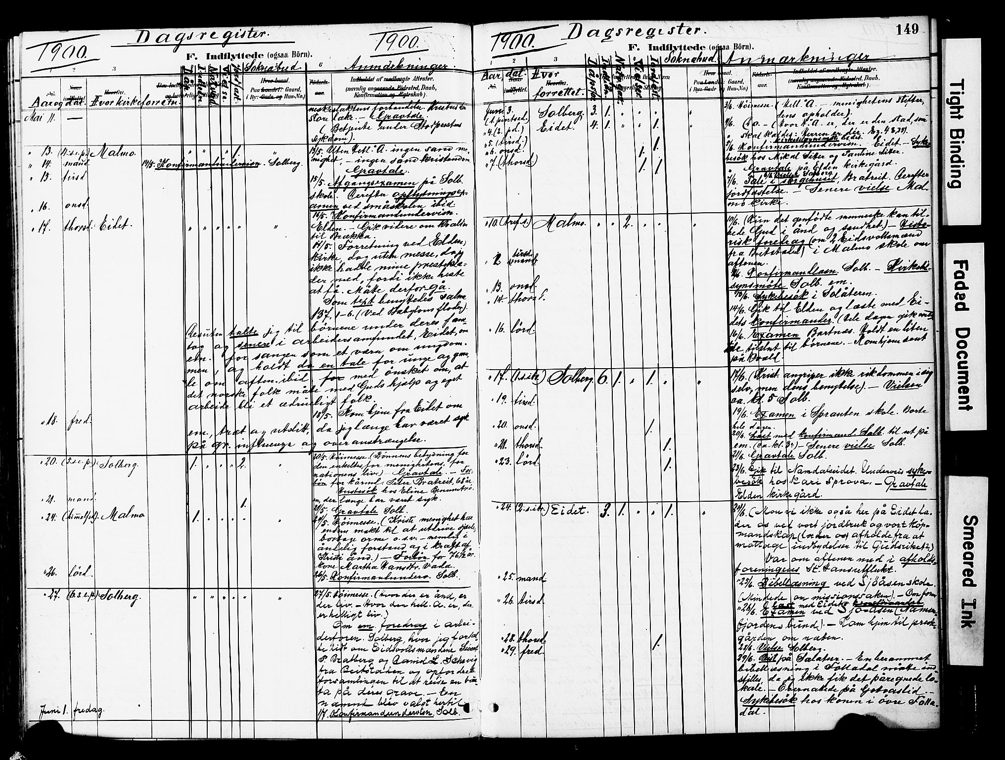 Ministerialprotokoller, klokkerbøker og fødselsregistre - Nord-Trøndelag, SAT/A-1458/741/L0396: Parish register (official) no. 741A10, 1889-1901, p. 149
