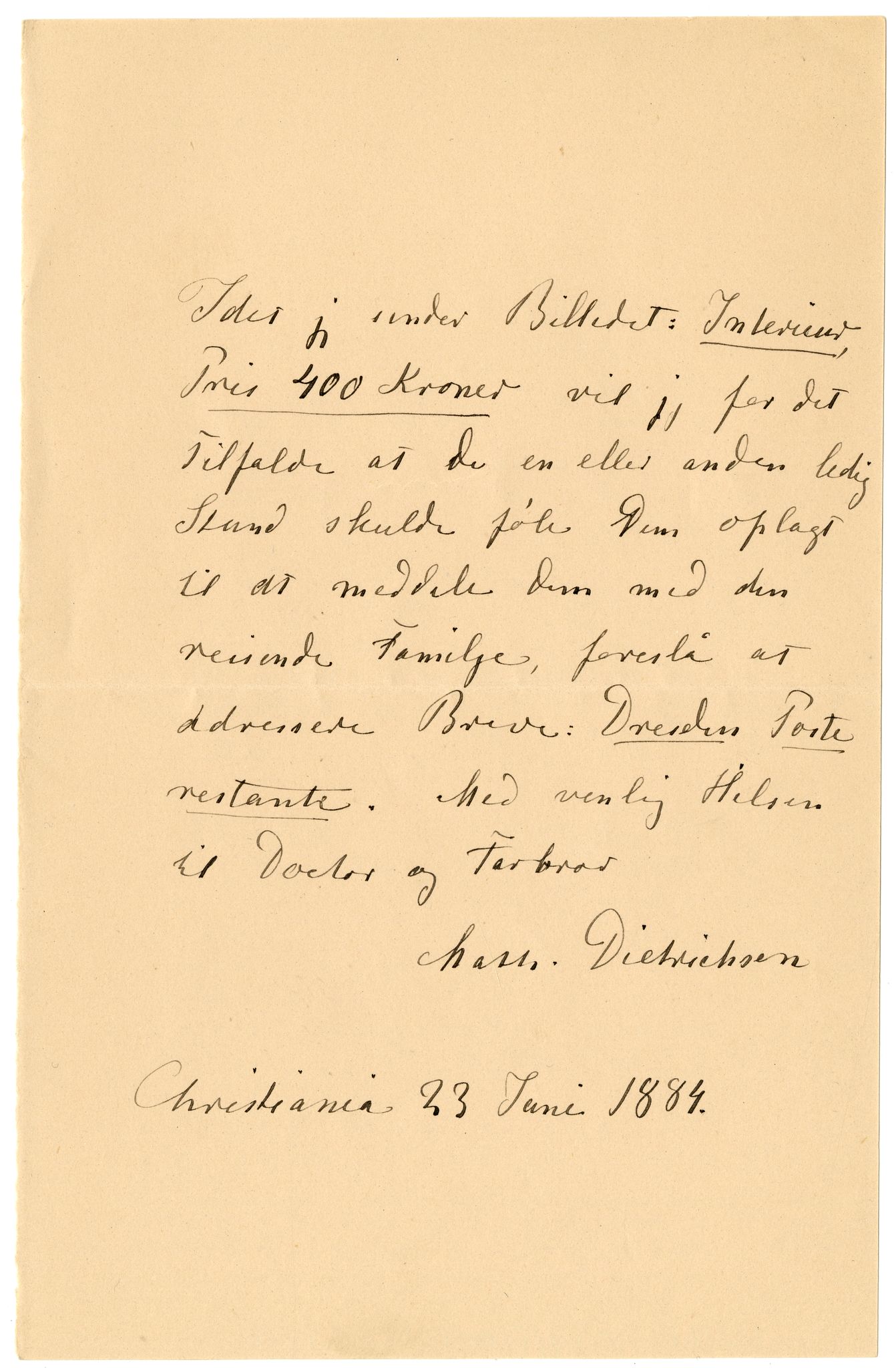 Diderik Maria Aalls brevsamling, NF/Ark-1023/F/L0003: D.M. Aalls brevsamling. D - G, 1797-1889, p. 100