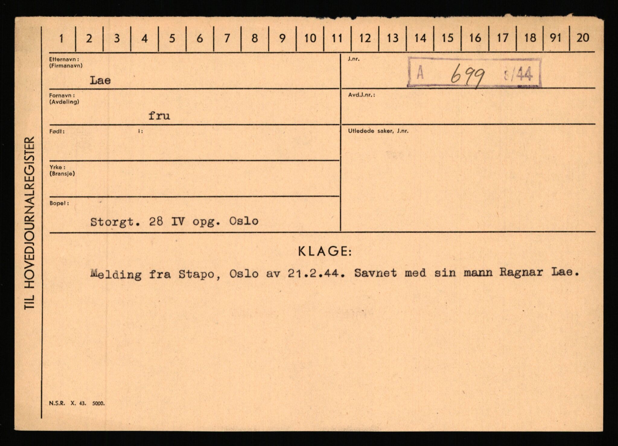 Statspolitiet - Hovedkontoret / Osloavdelingen, AV/RA-S-1329/C/Ca/L0009: Knutsen - Limstrand, 1943-1945, p. 2522