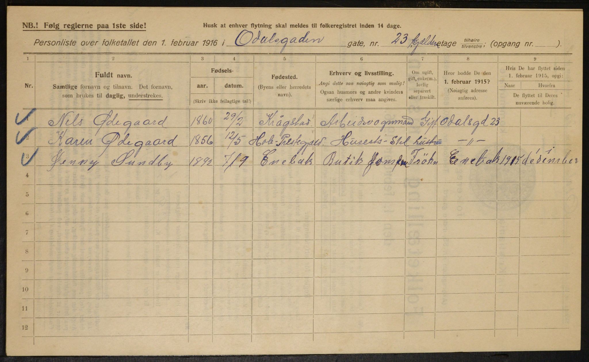 OBA, Municipal Census 1916 for Kristiania, 1916, p. 76226