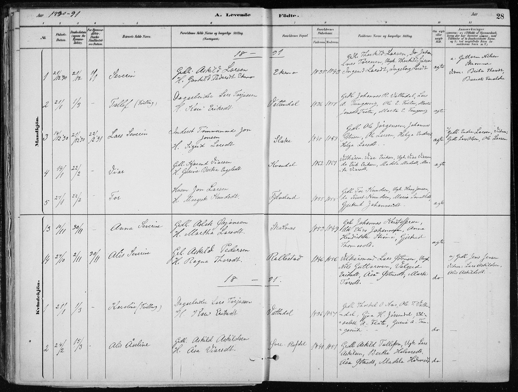 Skånevik sokneprestembete, SAB/A-77801/H/Haa: Parish register (official) no. E  1, 1879-1901, p. 28