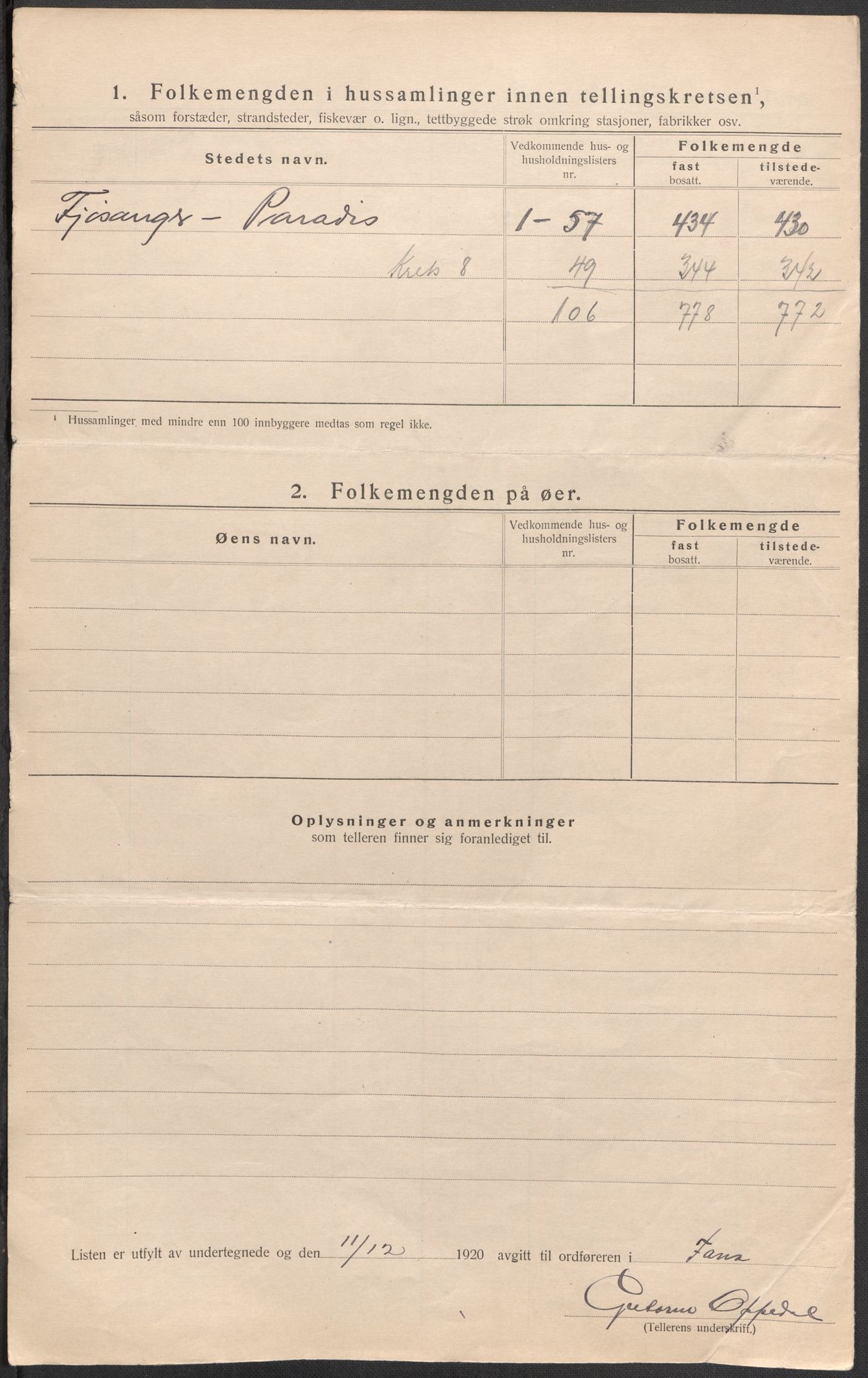 SAB, 1920 census for Fana, 1920, p. 38