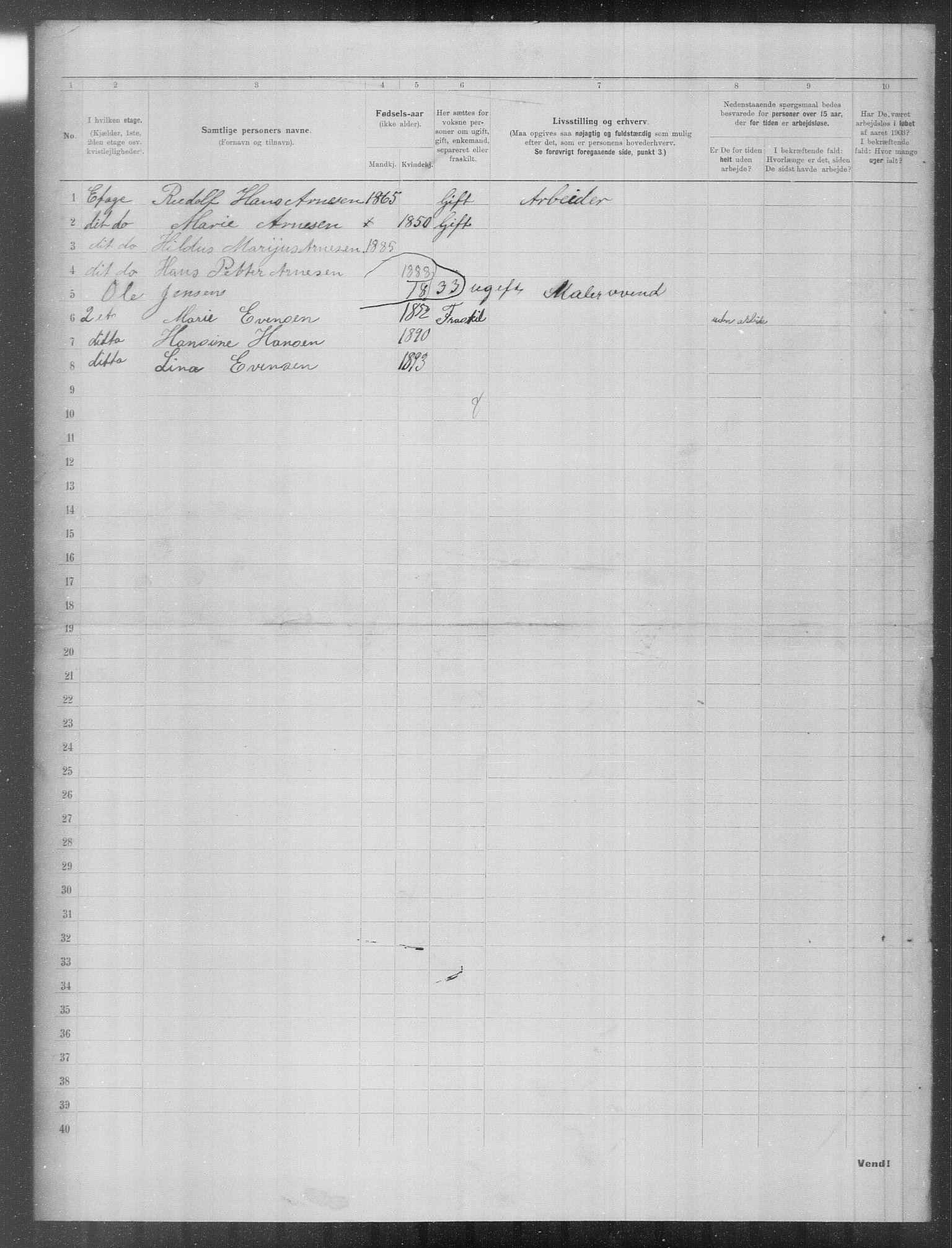 OBA, Municipal Census 1903 for Kristiania, 1903, p. 12694