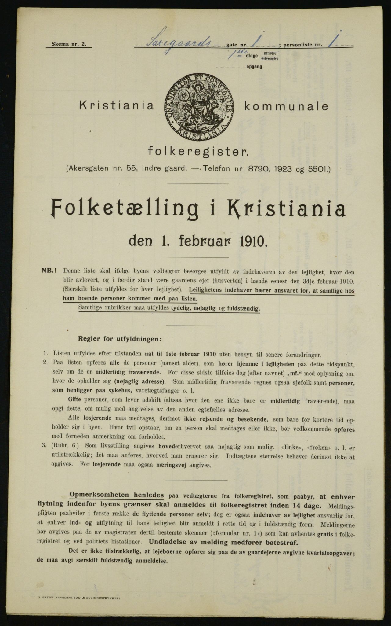 OBA, Municipal Census 1910 for Kristiania, 1910, p. 85333