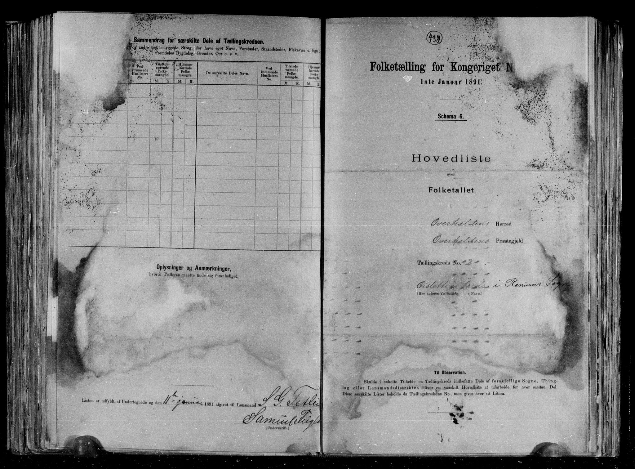 RA, 1891 census for 1744 Overhalla, 1891, p. 6