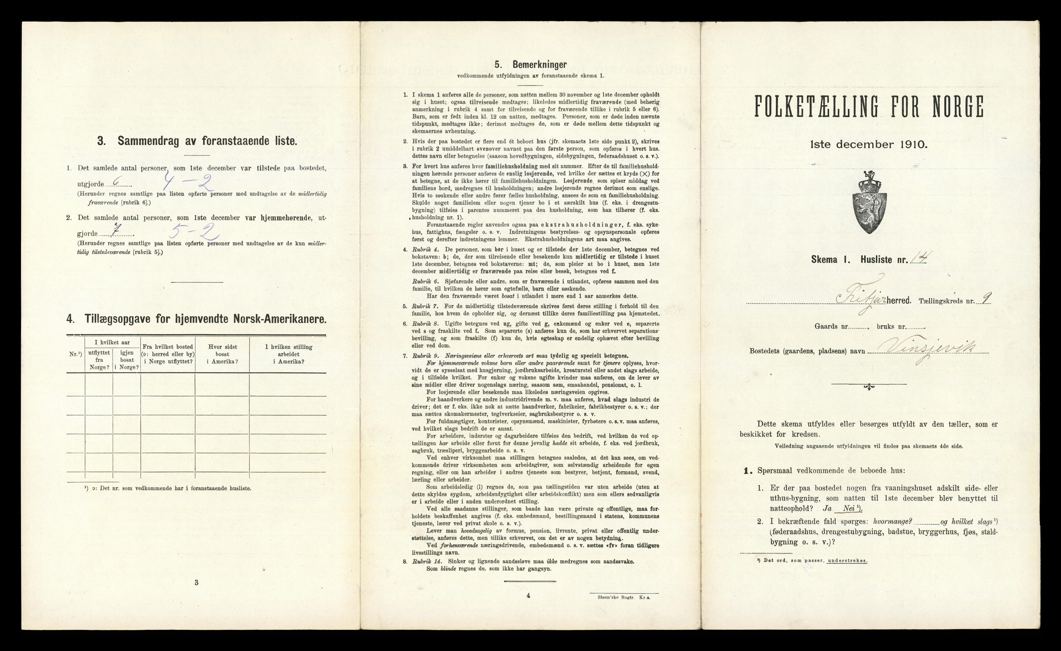 RA, 1910 census for Fitjar, 1910, p. 539