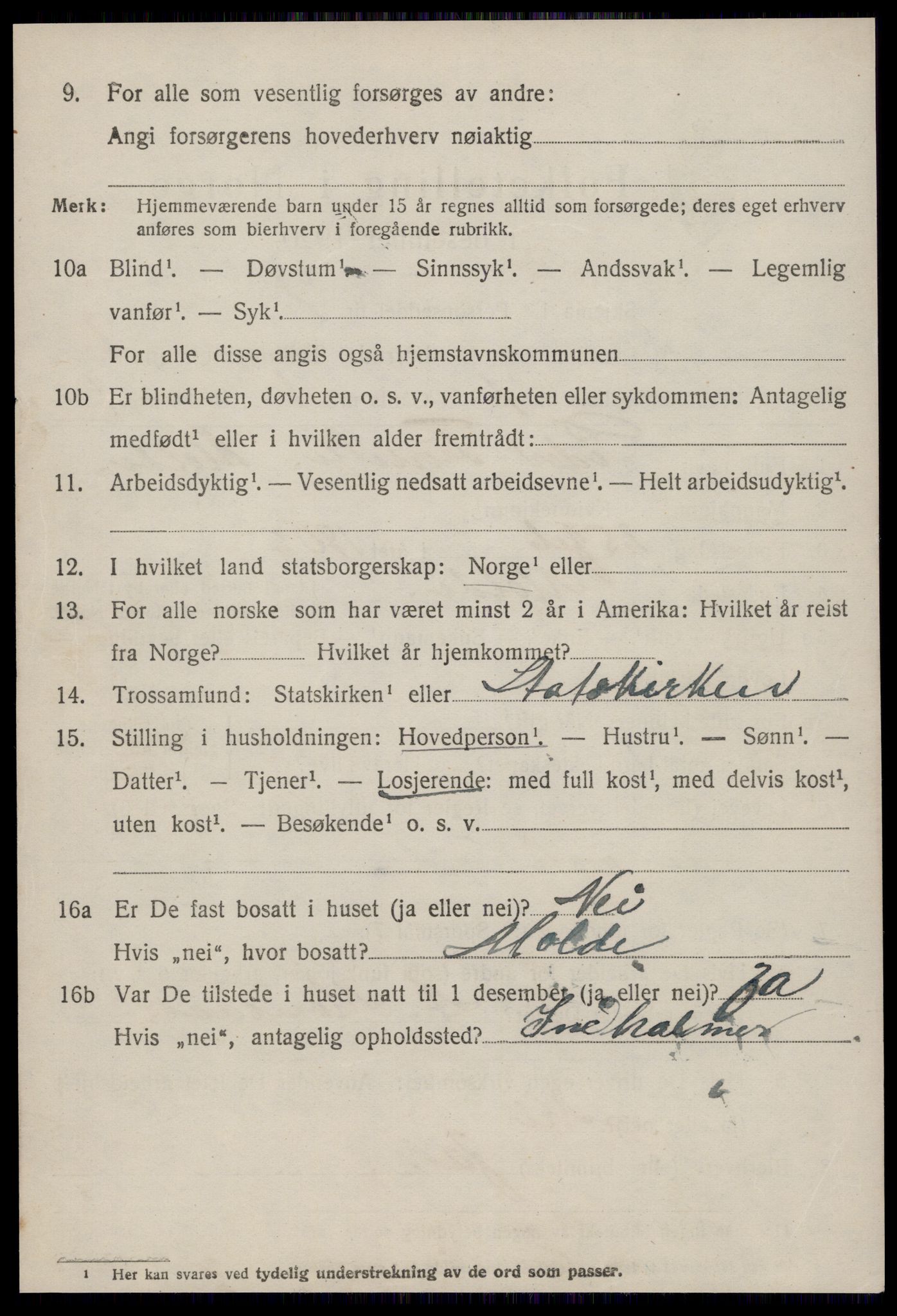 SAT, 1920 census for Grytten, 1920, p. 835