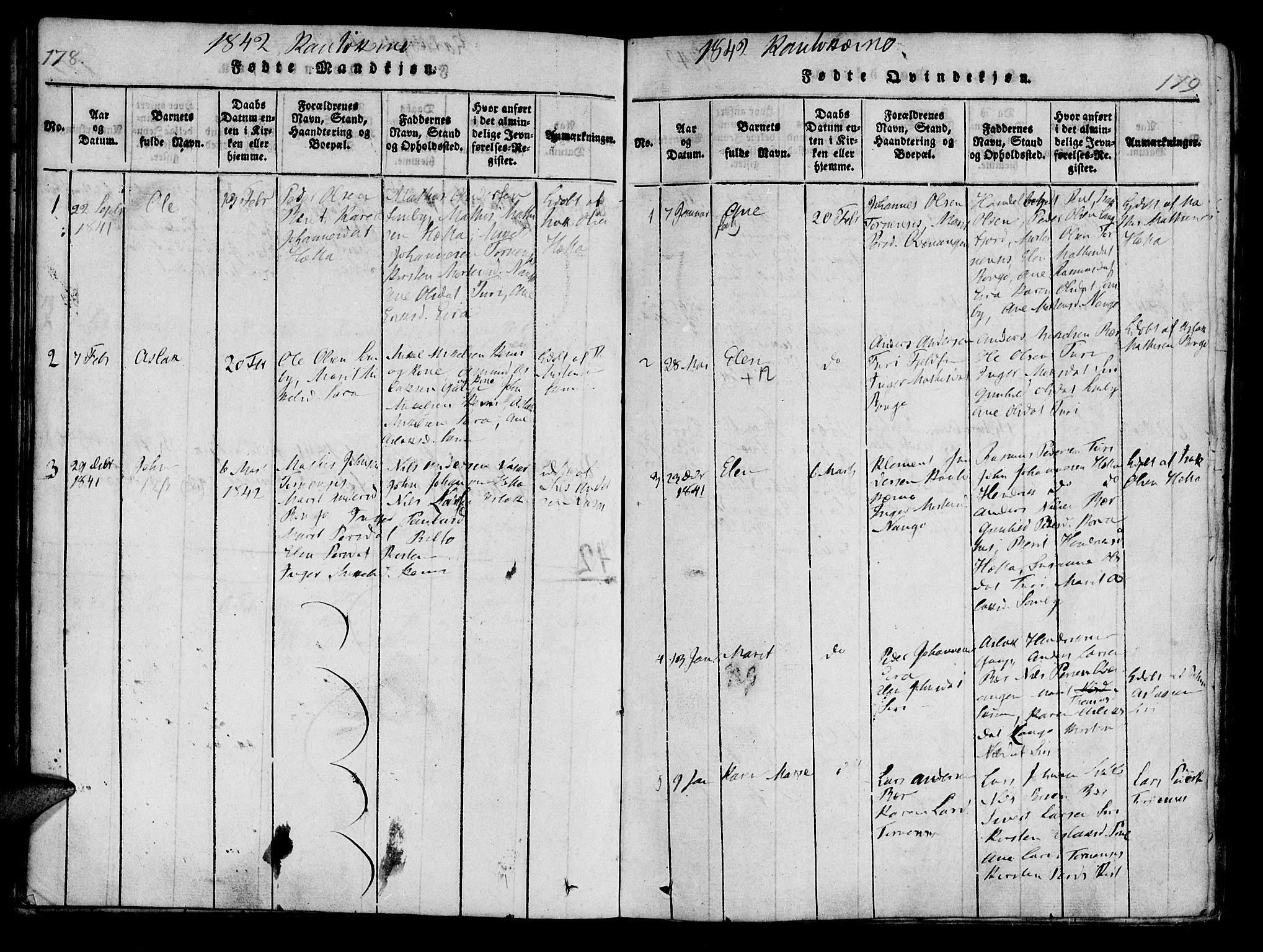 Kistrand/Porsanger sokneprestembete, AV/SATØ-S-1351/H/Ha/L0010.kirke: Parish register (official) no. 10, 1821-1842, p. 178-179