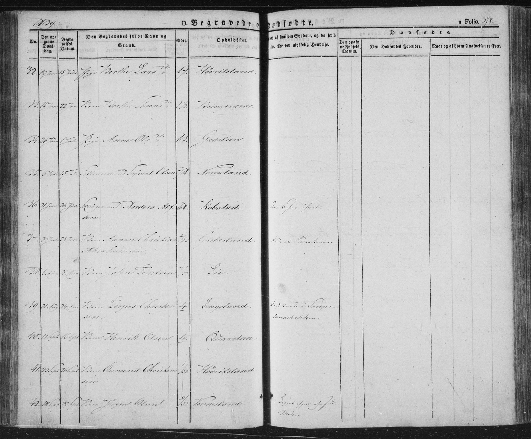 Vennesla sokneprestkontor, SAK/1111-0045/Fa/Fac/L0004: Parish register (official) no. A 4, 1834-1855, p. 378