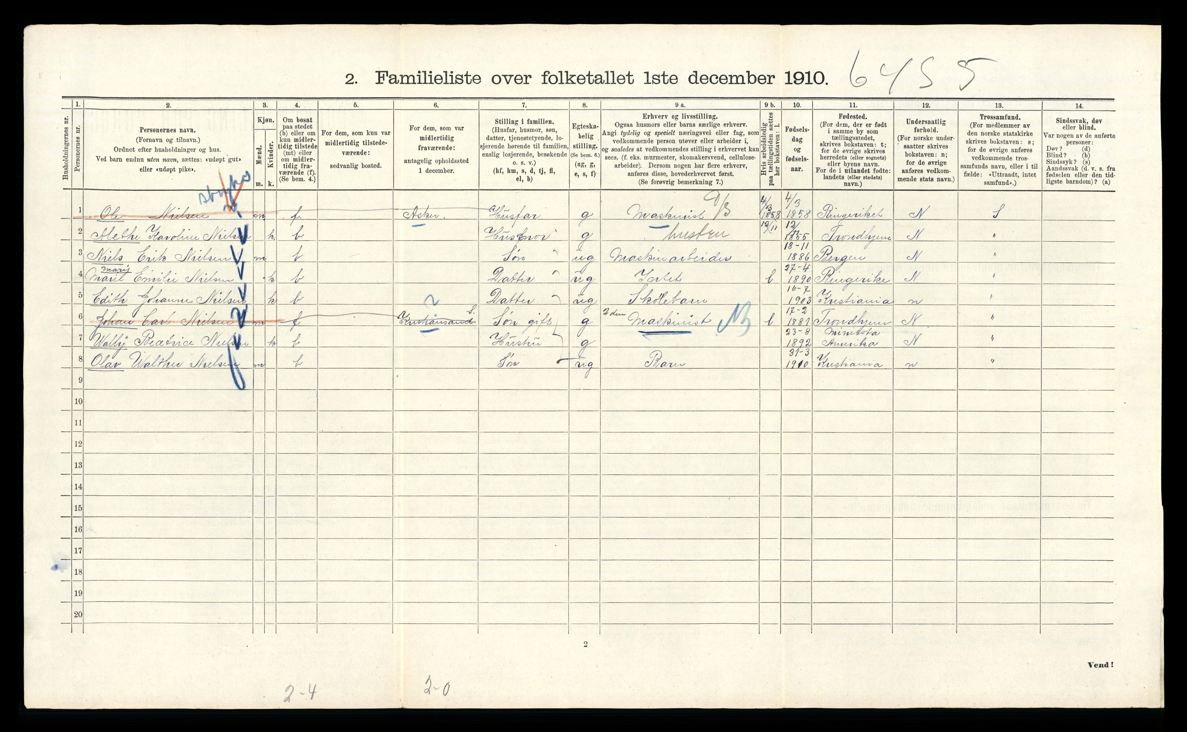 RA, 1910 census for Kristiania, 1910, p. 51116