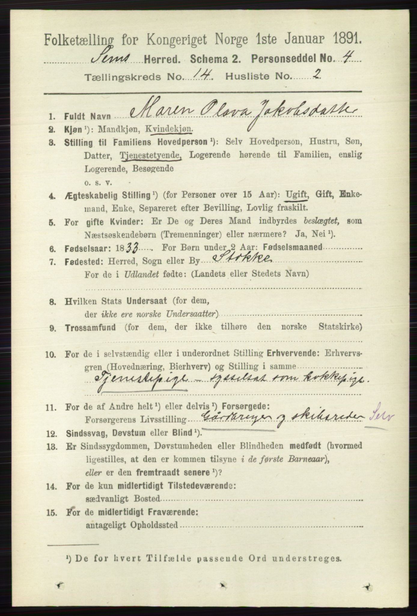 RA, 1891 census for 0721 Sem, 1891, p. 7029