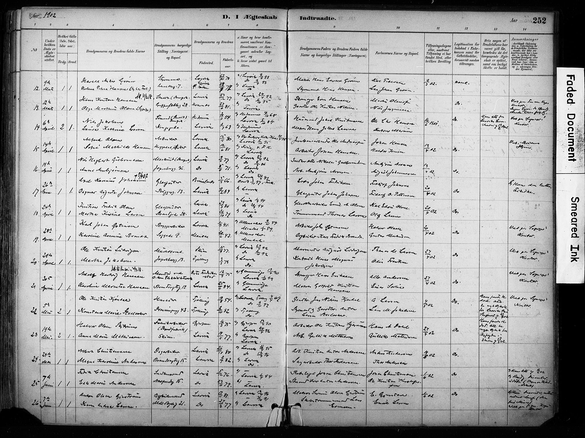 Larvik kirkebøker, AV/SAKO-A-352/F/Fa/L0008: Parish register (official) no. I 8, 1884-1902, p. 252