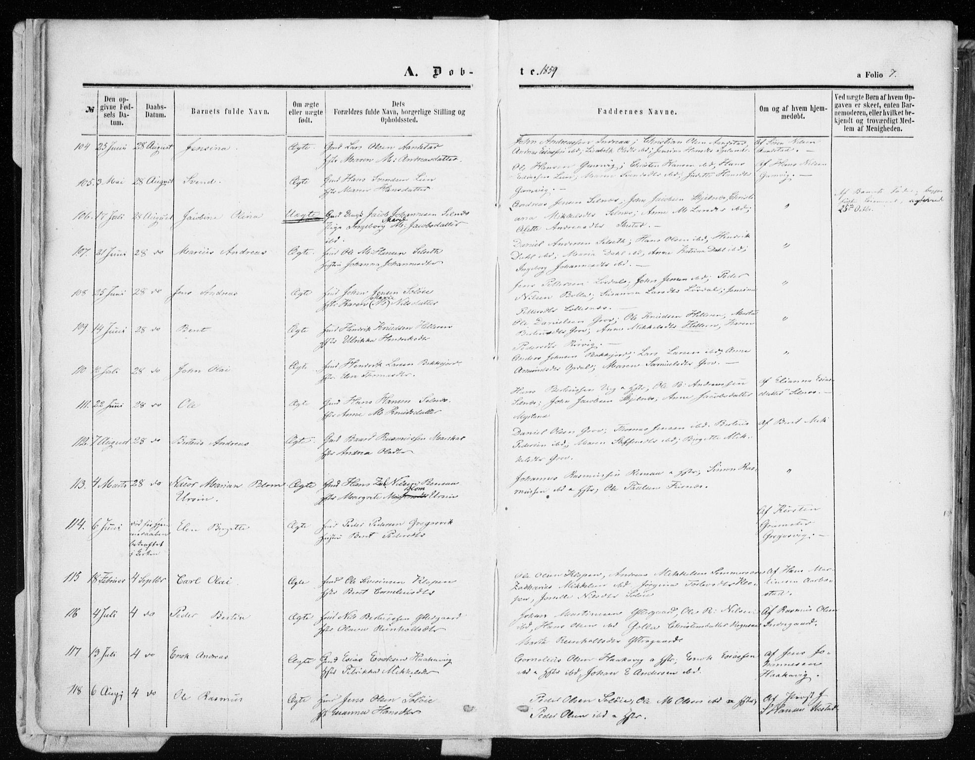 Ibestad sokneprestembete, SATØ/S-0077/H/Ha/Haa/L0009kirke: Parish register (official) no. 9, 1859-1868, p. 7