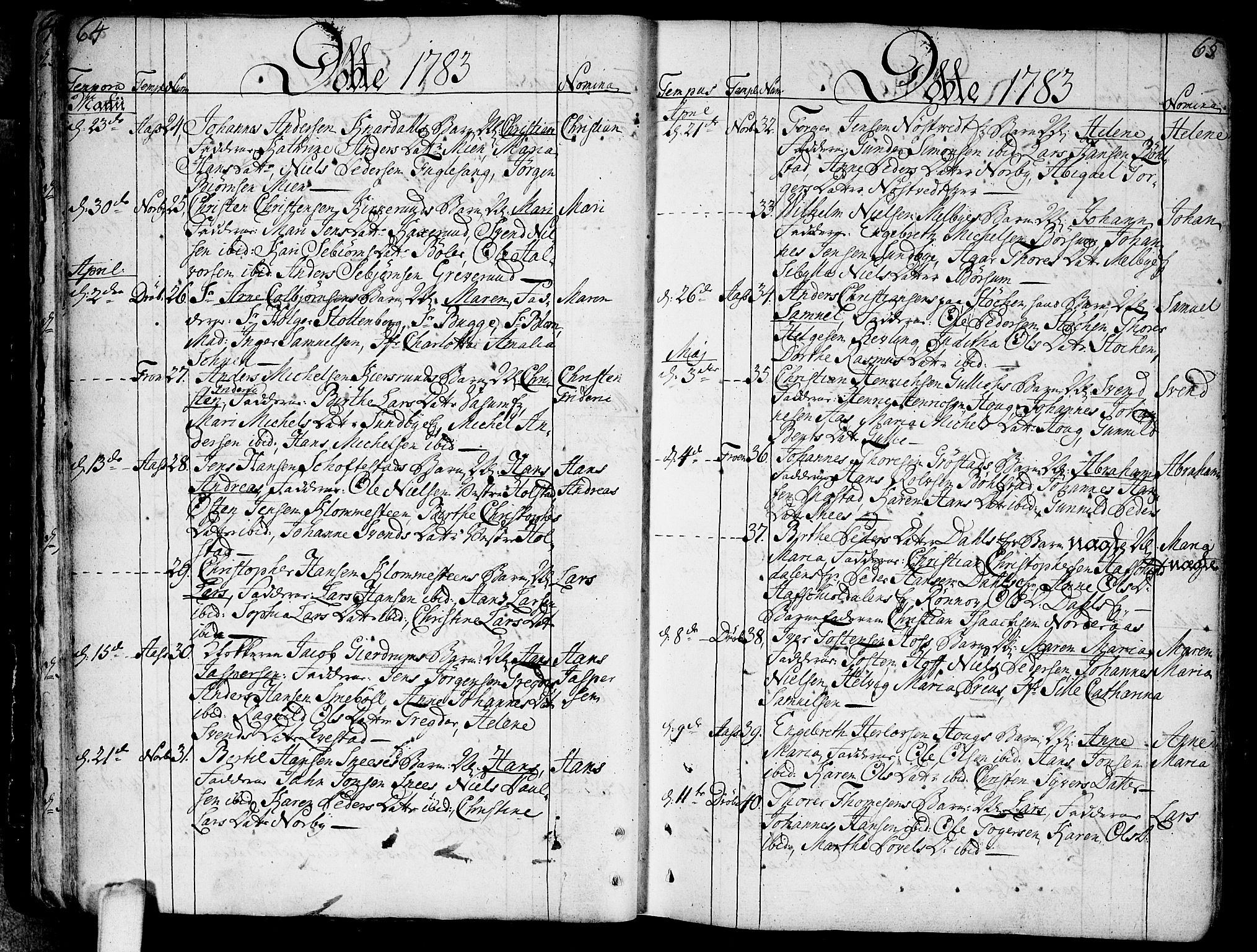 Ås prestekontor Kirkebøker, AV/SAO-A-10894/F/Fa/L0002: Parish register (official) no. I 2, 1778-1813, p. 64-65