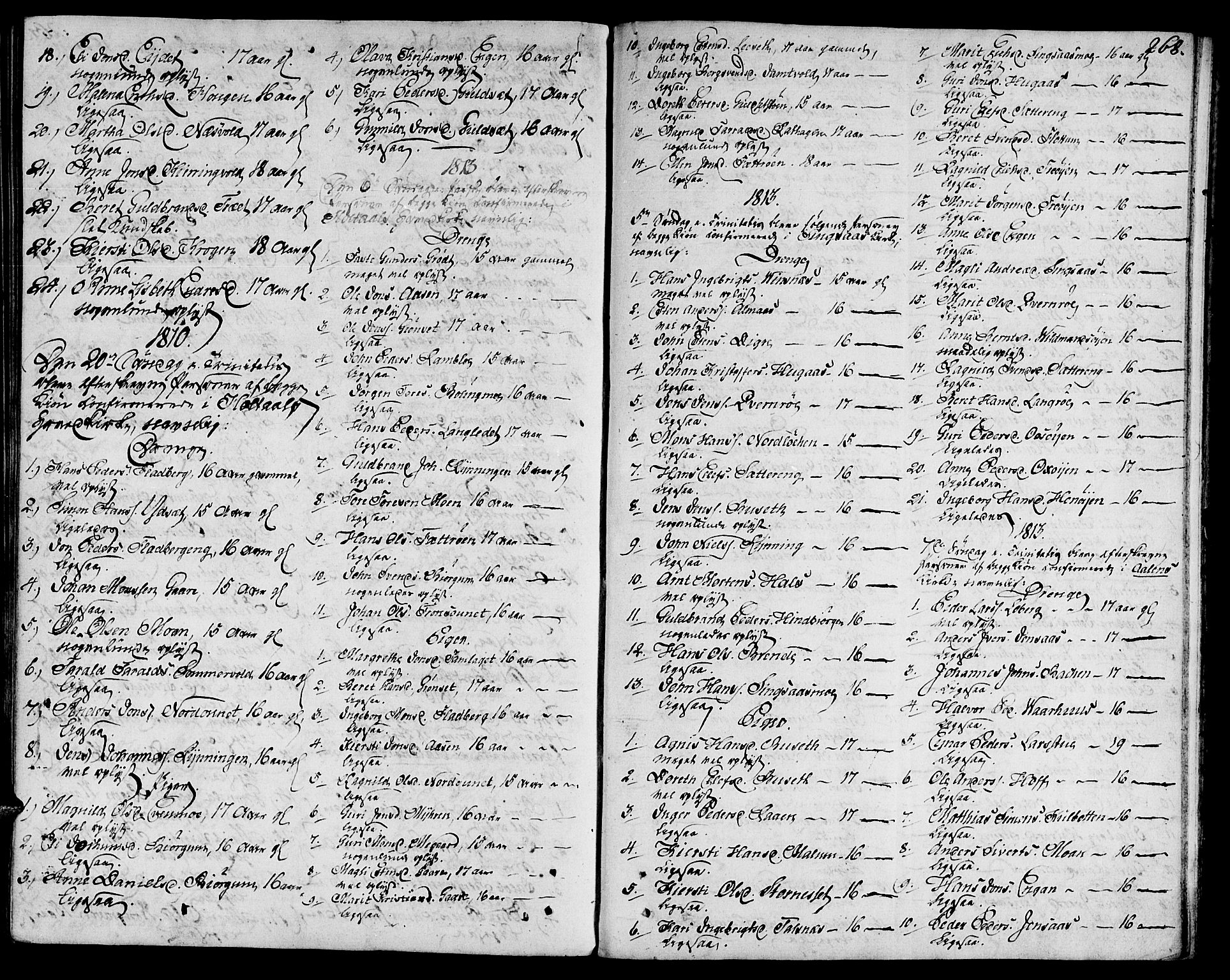 Ministerialprotokoller, klokkerbøker og fødselsregistre - Sør-Trøndelag, SAT/A-1456/685/L0953: Parish register (official) no. 685A02, 1805-1816, p. 268