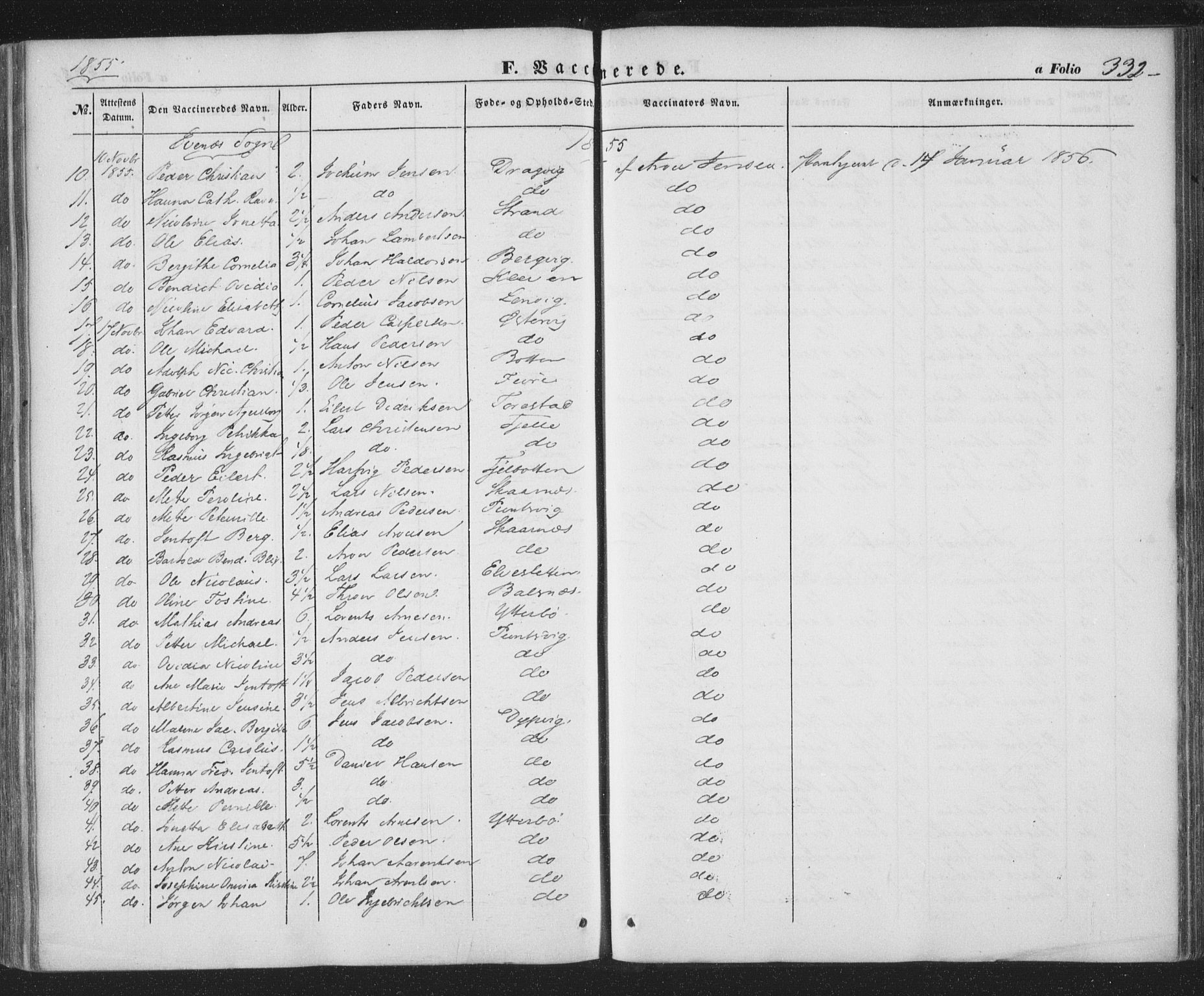 Ministerialprotokoller, klokkerbøker og fødselsregistre - Nordland, AV/SAT-A-1459/863/L0895: Parish register (official) no. 863A07, 1851-1860, p. 332