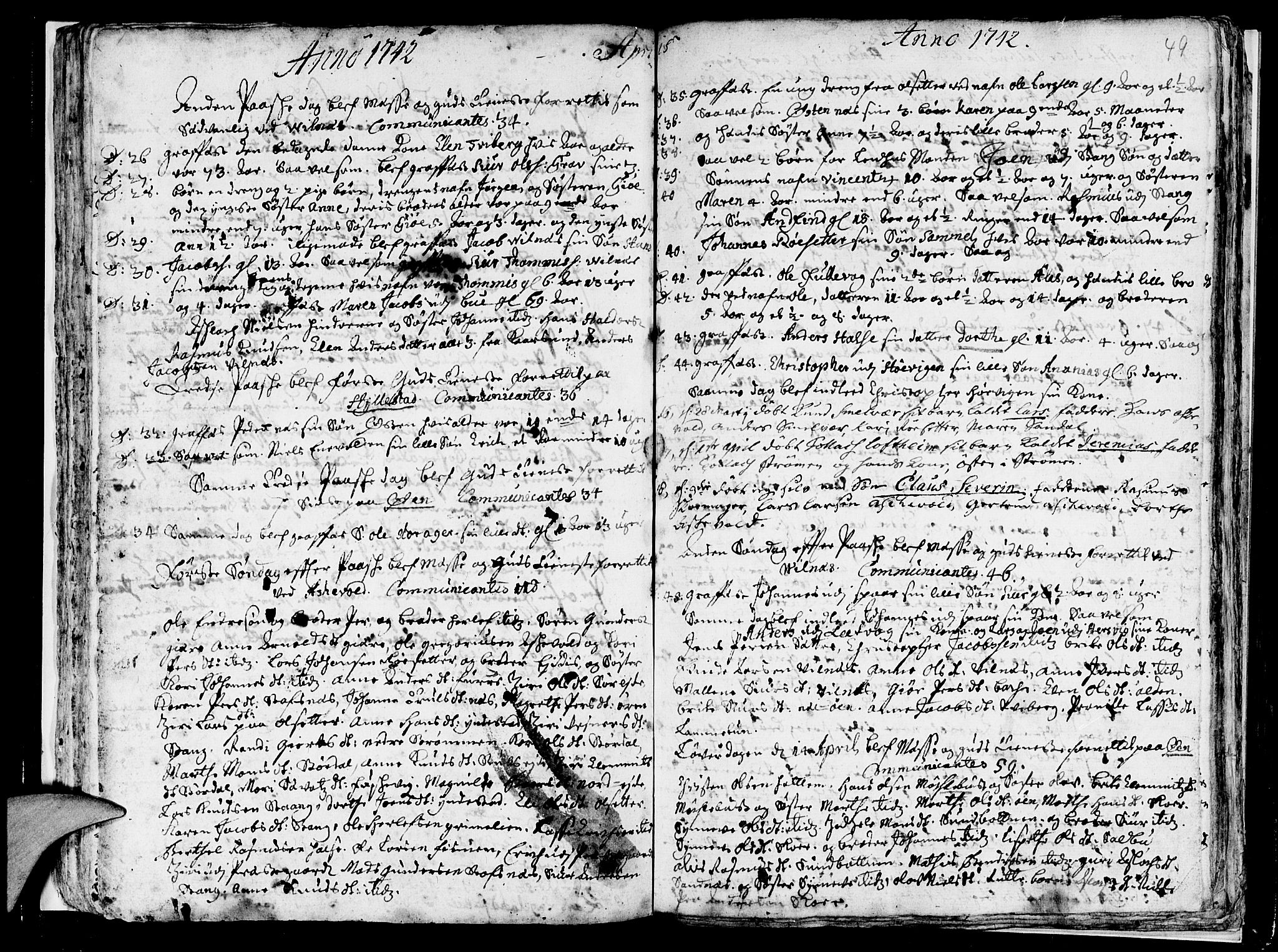 Askvoll sokneprestembete, SAB/A-79501/H/Haa/Haaa/L0007: Parish register (official) no. A 7, 1739-1748, p. 49
