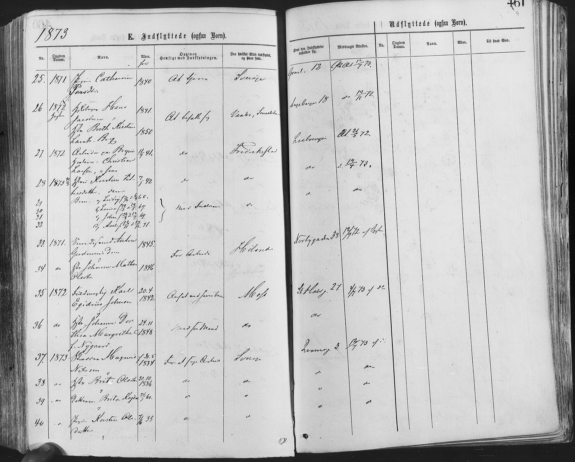 Grønland prestekontor Kirkebøker, AV/SAO-A-10848/F/Fa/L0004: Parish register (official) no. 4, 1869-1880, p. 461