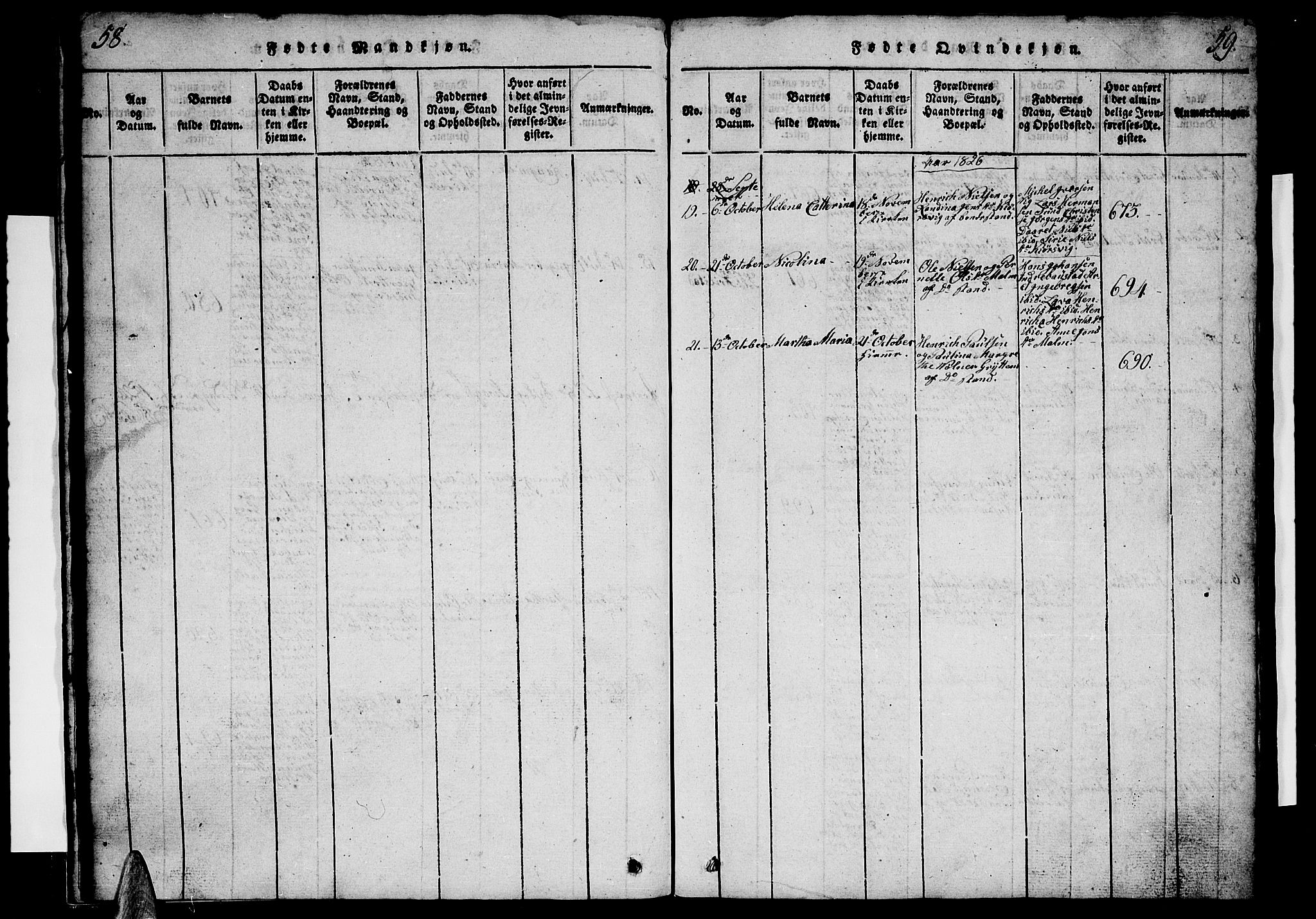 Ministerialprotokoller, klokkerbøker og fødselsregistre - Nordland, AV/SAT-A-1459/812/L0186: Parish register (copy) no. 812C04, 1820-1849, p. 58-59