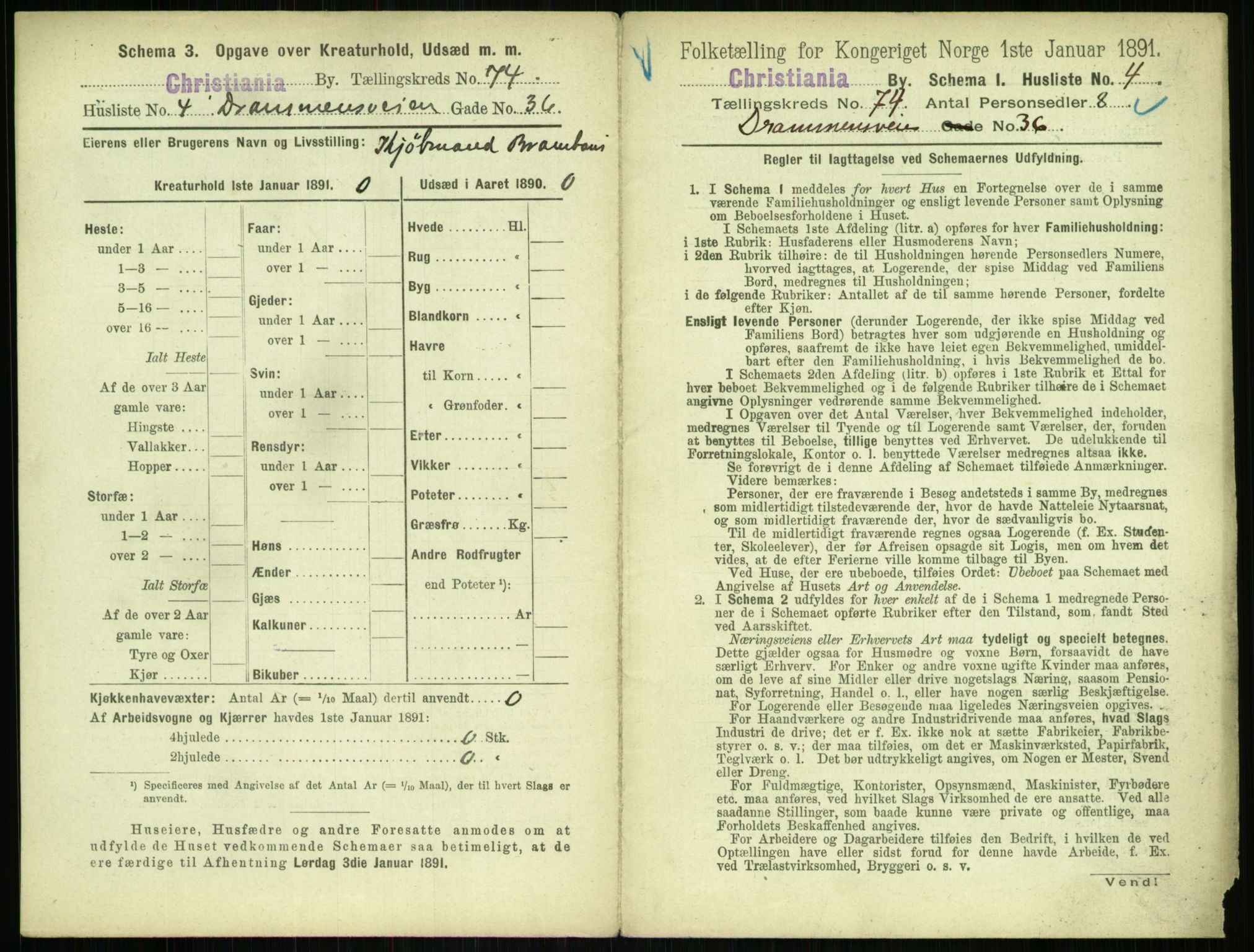 RA, 1891 census for 0301 Kristiania, 1891, p. 39607