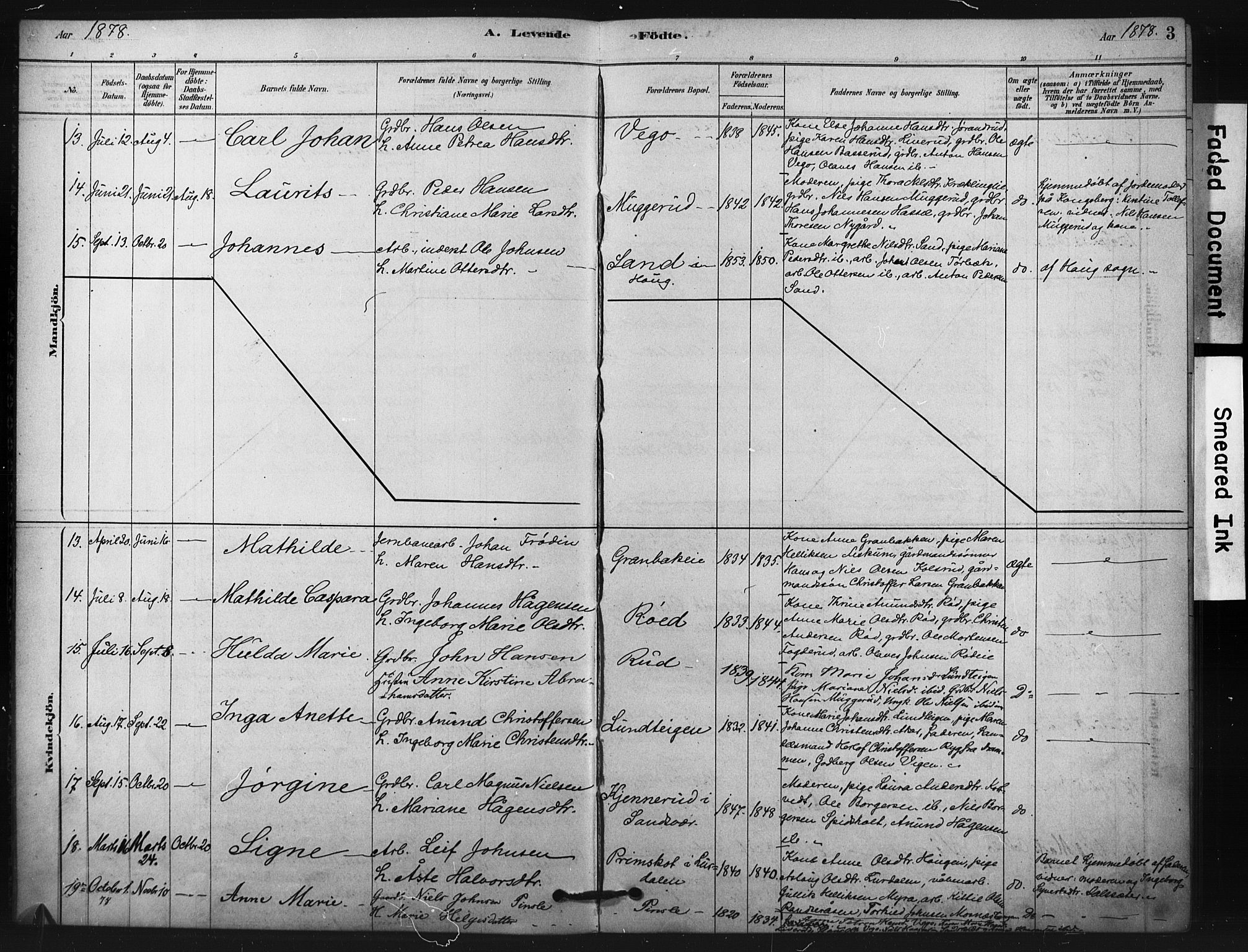 Fiskum kirkebøker, AV/SAKO-A-15/F/Fa/L0002: Parish register (official) no. 2, 1878-1890, p. 3