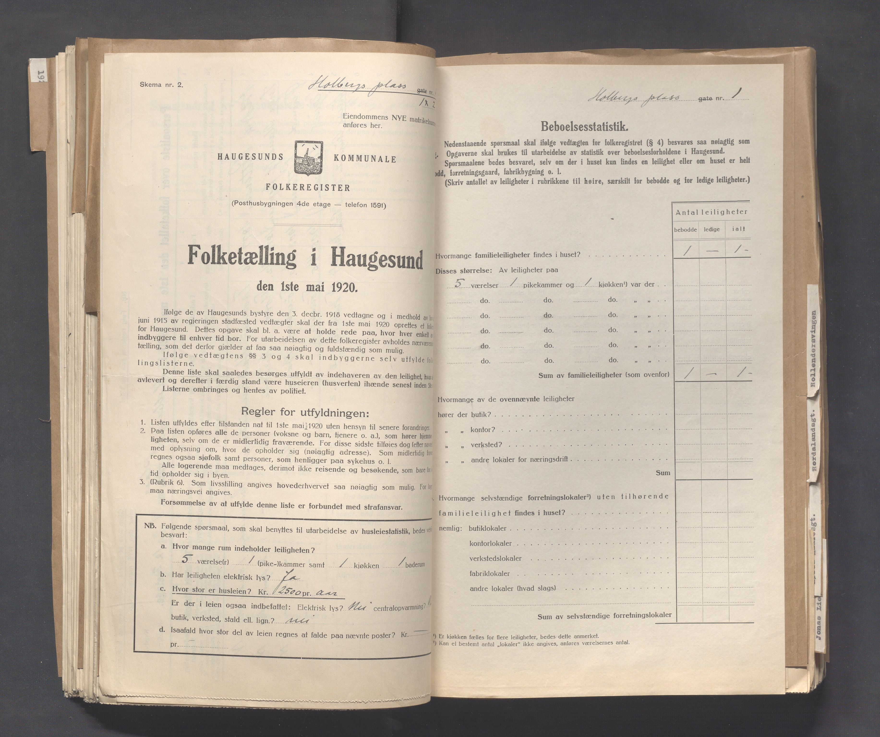 IKAR, Local census 1.5.1920 for Haugesund, 1920, p. 2173