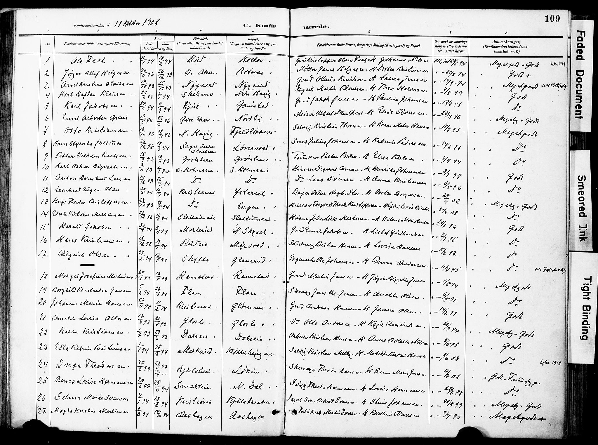 Nittedal prestekontor Kirkebøker, SAO/A-10365a/F/Fa/L0008: Parish register (official) no. I 8, 1902-1926, p. 109