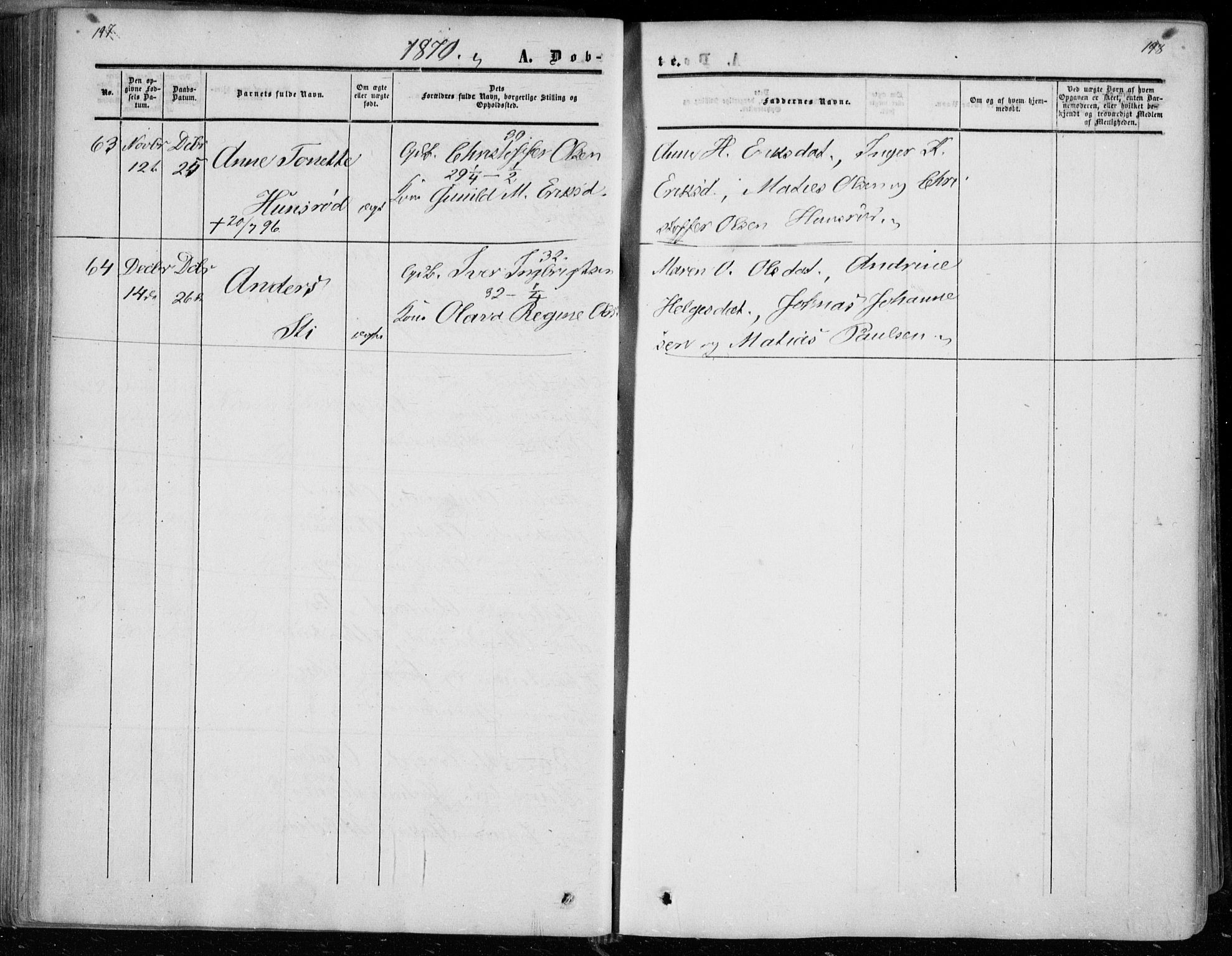 Andebu kirkebøker, AV/SAKO-A-336/F/Fa/L0005: Parish register (official) no. 5, 1857-1870, p. 197-198