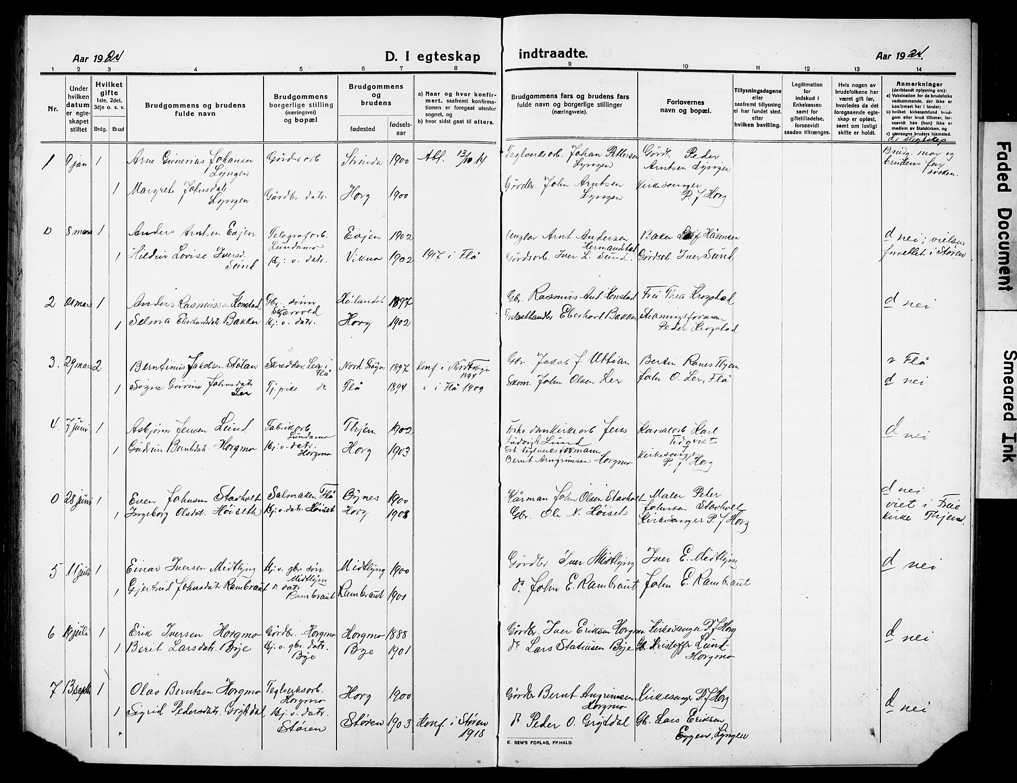 Ministerialprotokoller, klokkerbøker og fødselsregistre - Sør-Trøndelag, SAT/A-1456/692/L1113: Parish register (copy) no. 692C08, 1918-1932