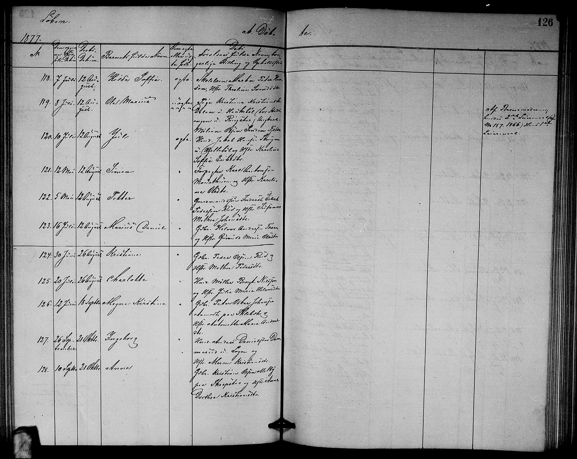 Høland prestekontor Kirkebøker, AV/SAO-A-10346a/G/Ga/L0006: Parish register (copy) no. I 6, 1869-1879, p. 126