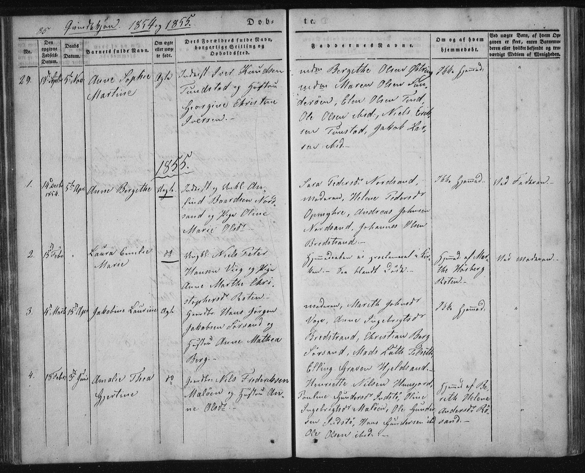 Ministerialprotokoller, klokkerbøker og fødselsregistre - Nordland, AV/SAT-A-1459/893/L1332: Parish register (official) no. 893A05, 1841-1858, p. 85