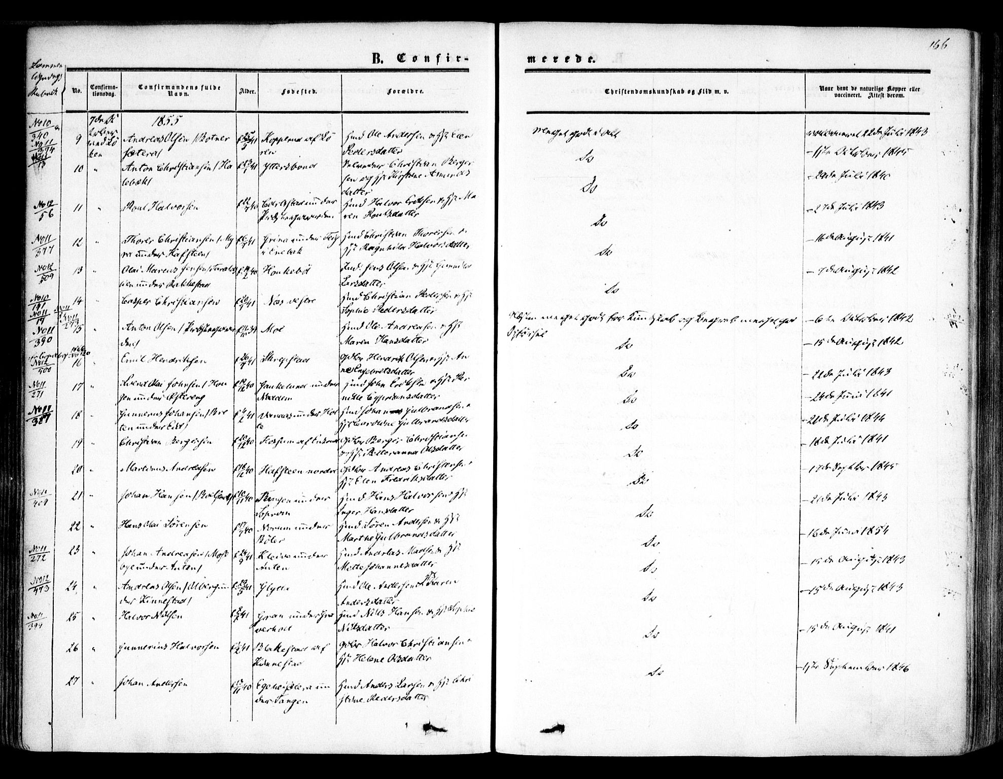 Høland prestekontor Kirkebøker, SAO/A-10346a/F/Fa/L0010: Parish register (official) no. I 10, 1854-1861, p. 166