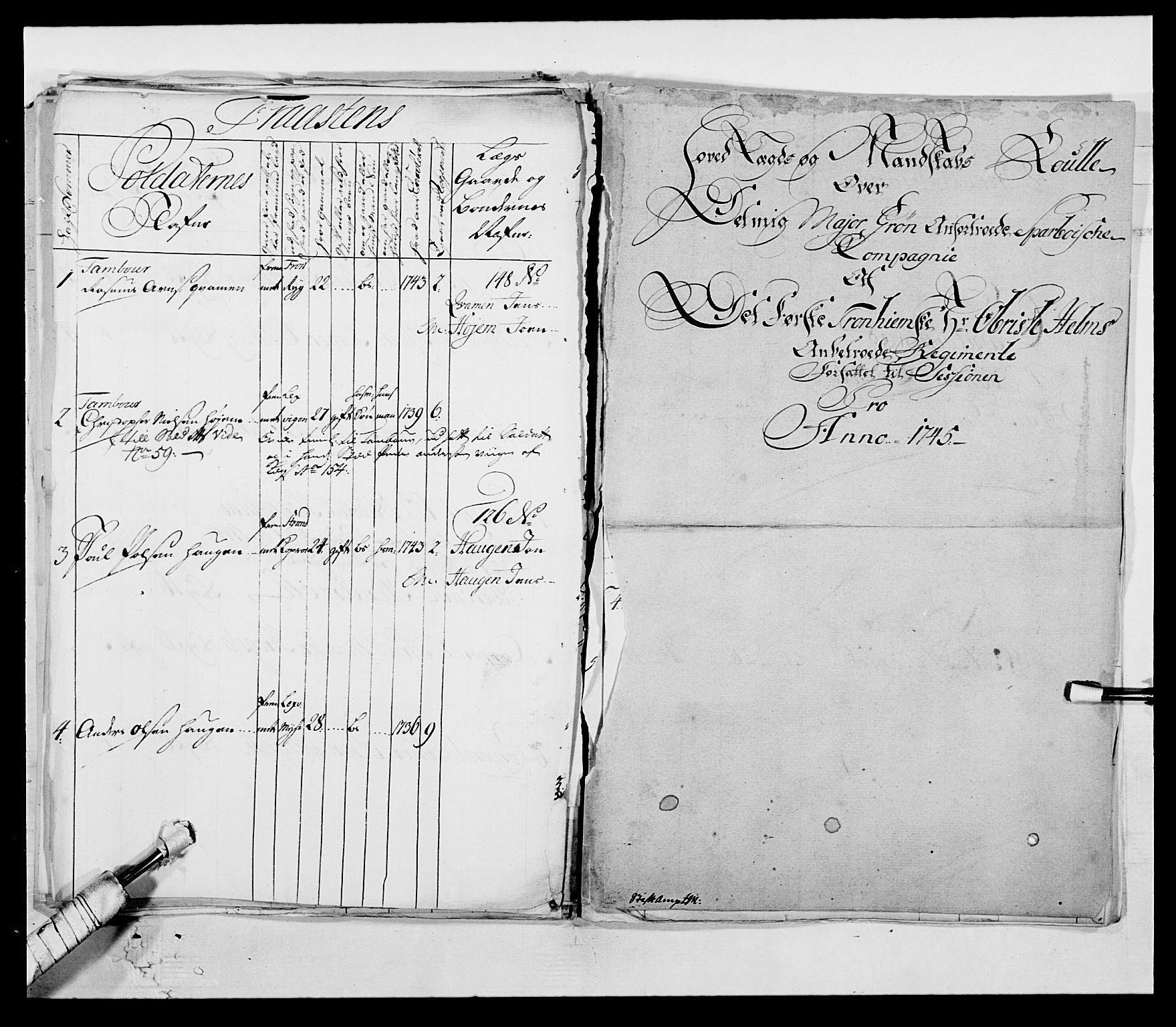 Kommanderende general (KG I) med Det norske krigsdirektorium, AV/RA-EA-5419/E/Ea/L0509: 1. Trondheimske regiment, 1740-1748, p. 21