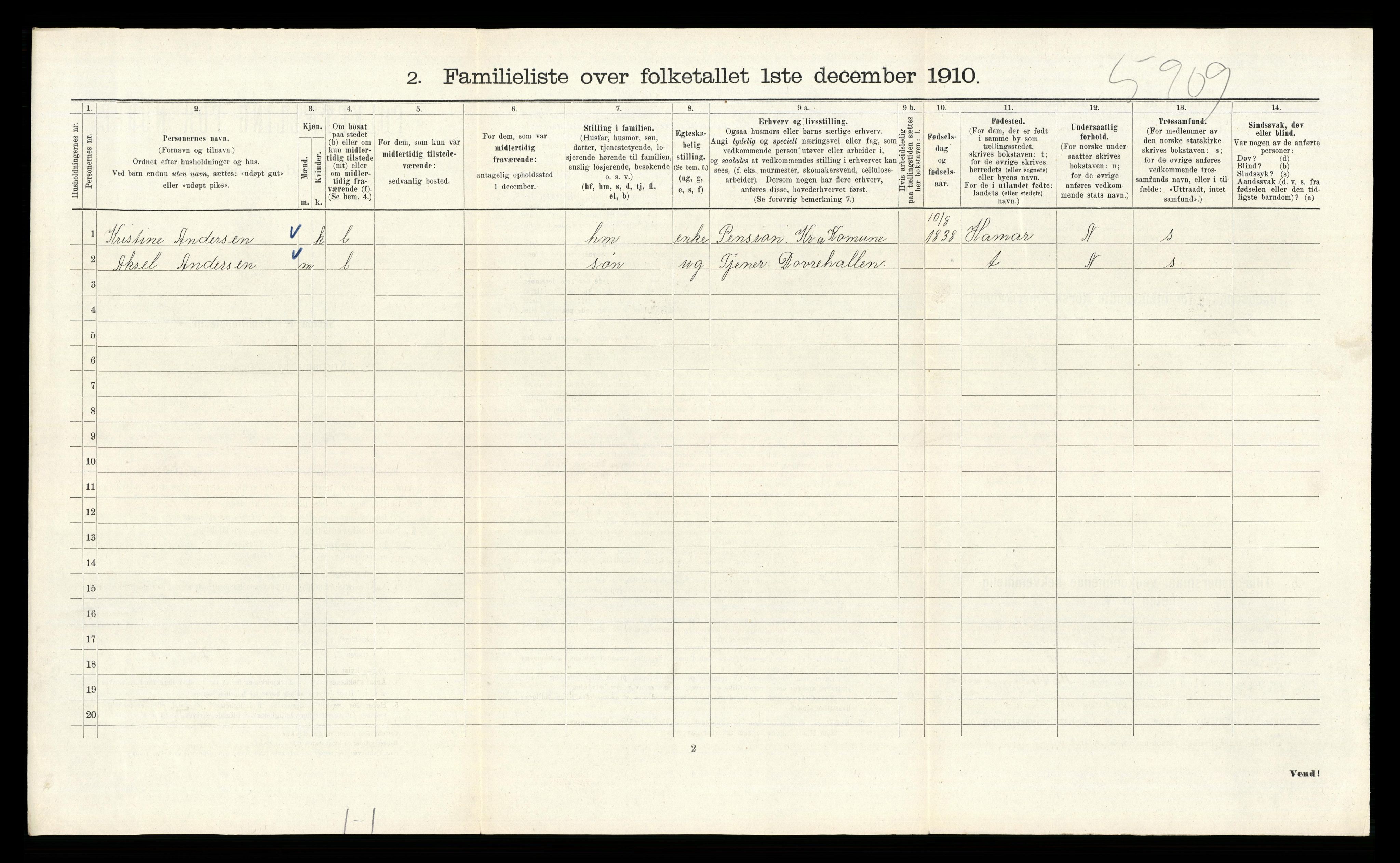 RA, 1910 census for Kristiania, 1910, p. 2150