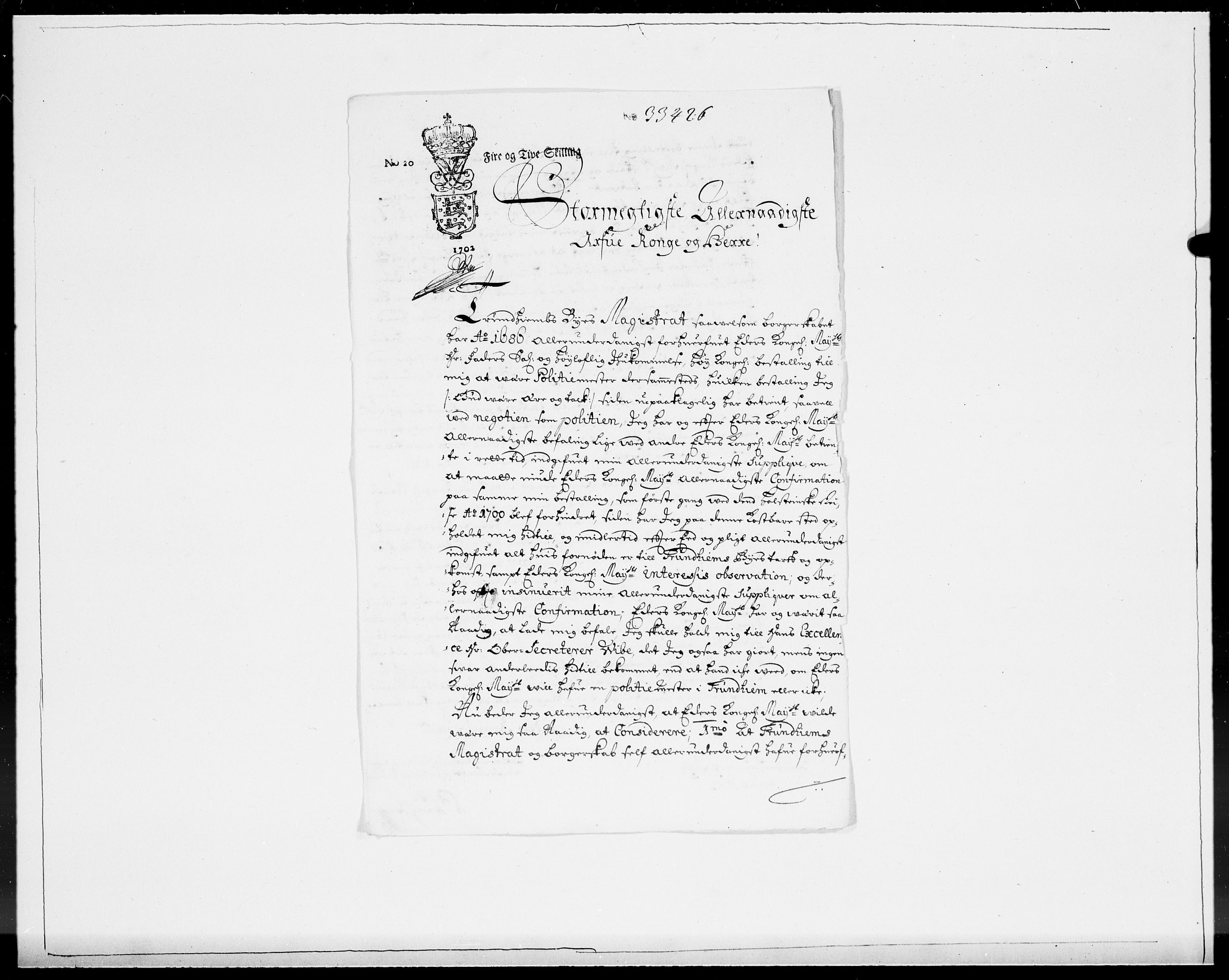 Danske Kanselli 1572-1799, AV/RA-EA-3023/F/Fc/Fcc/Fcca/L0053: Norske innlegg 1572-1799, 1702, p. 82