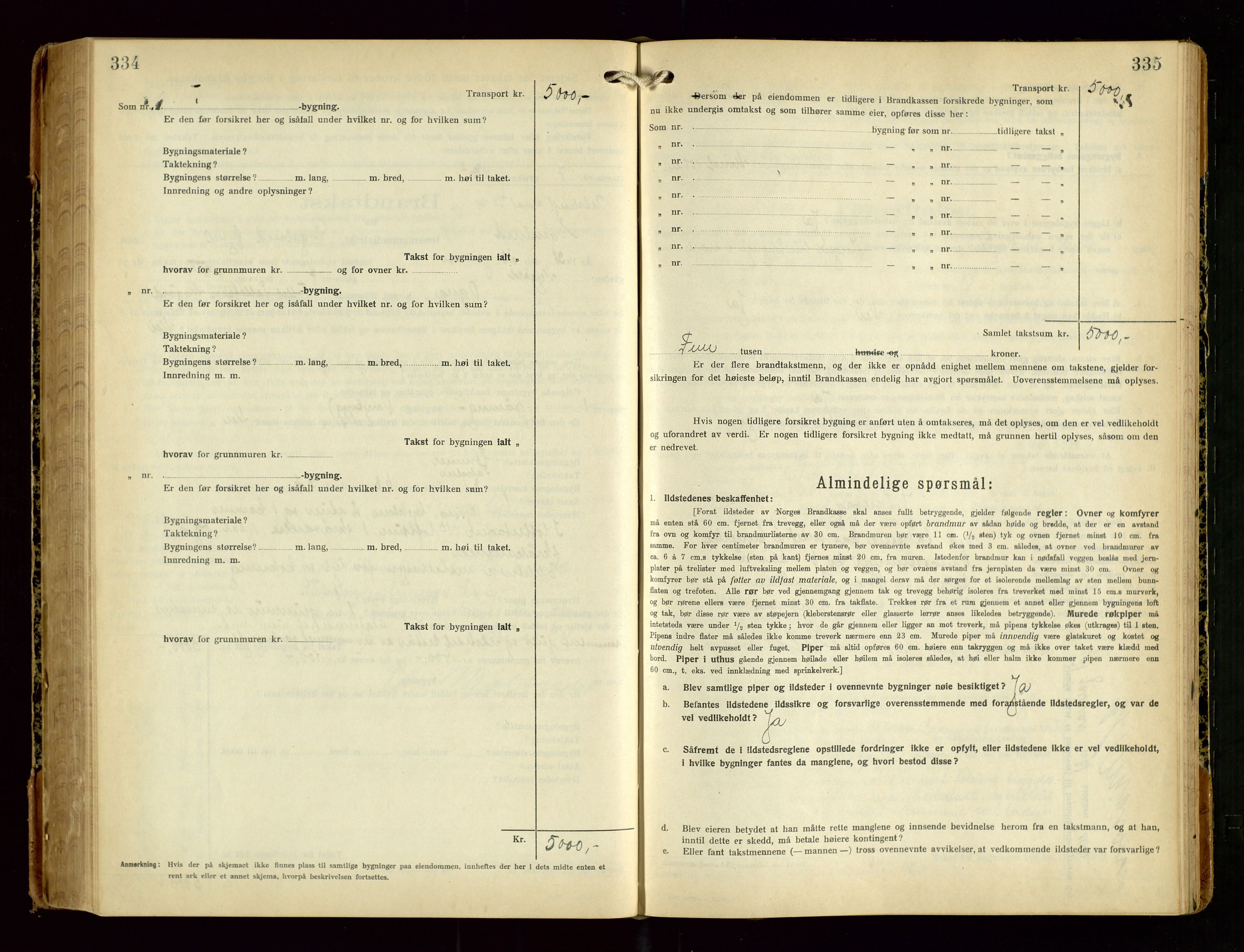 Eigersund lensmannskontor, AV/SAST-A-100171/Gob/L0005: "Brandtakstprotokoll", 1925-1934, p. 334-335