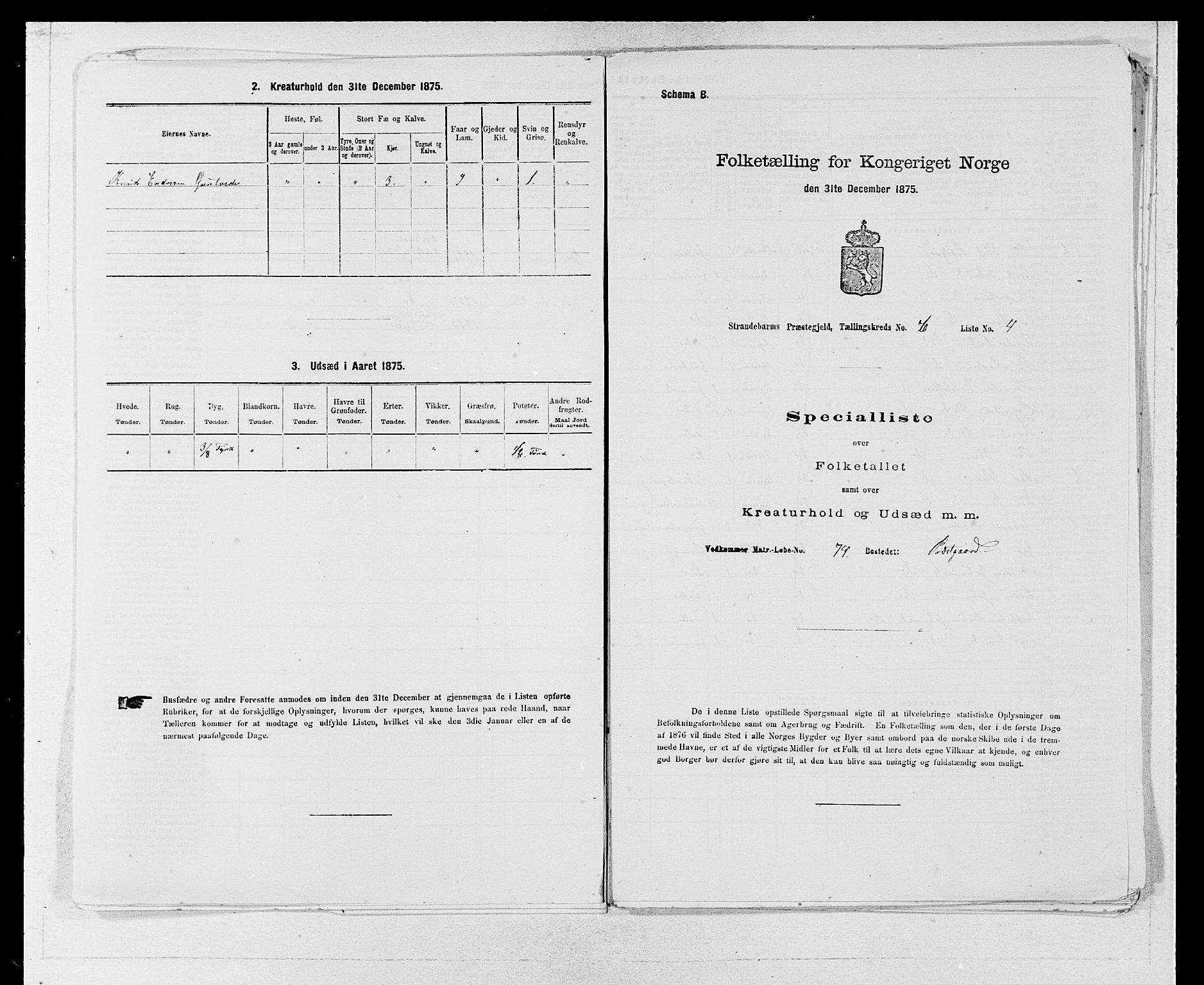 SAB, 1875 census for 1226P Strandebarm, 1875, p. 812