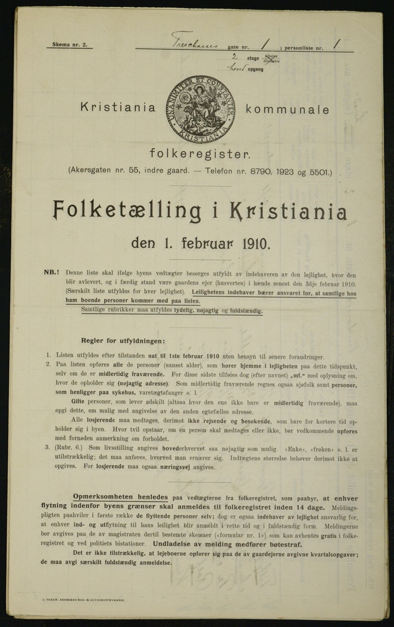 OBA, Municipal Census 1910 for Kristiania, 1910, p. 109695