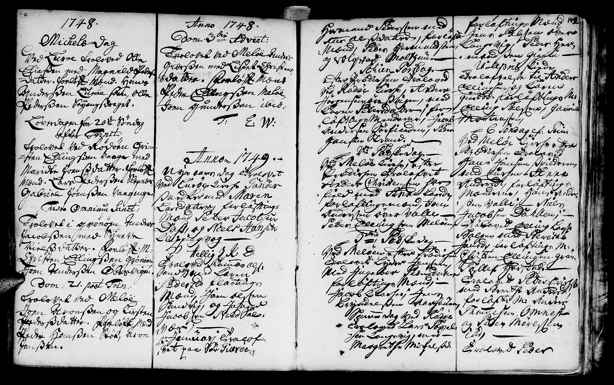 Ministerialprotokoller, klokkerbøker og fødselsregistre - Nordland, AV/SAT-A-1459/841/L0586: Parish register (official) no. 841A01, 1739-1750, p. 142