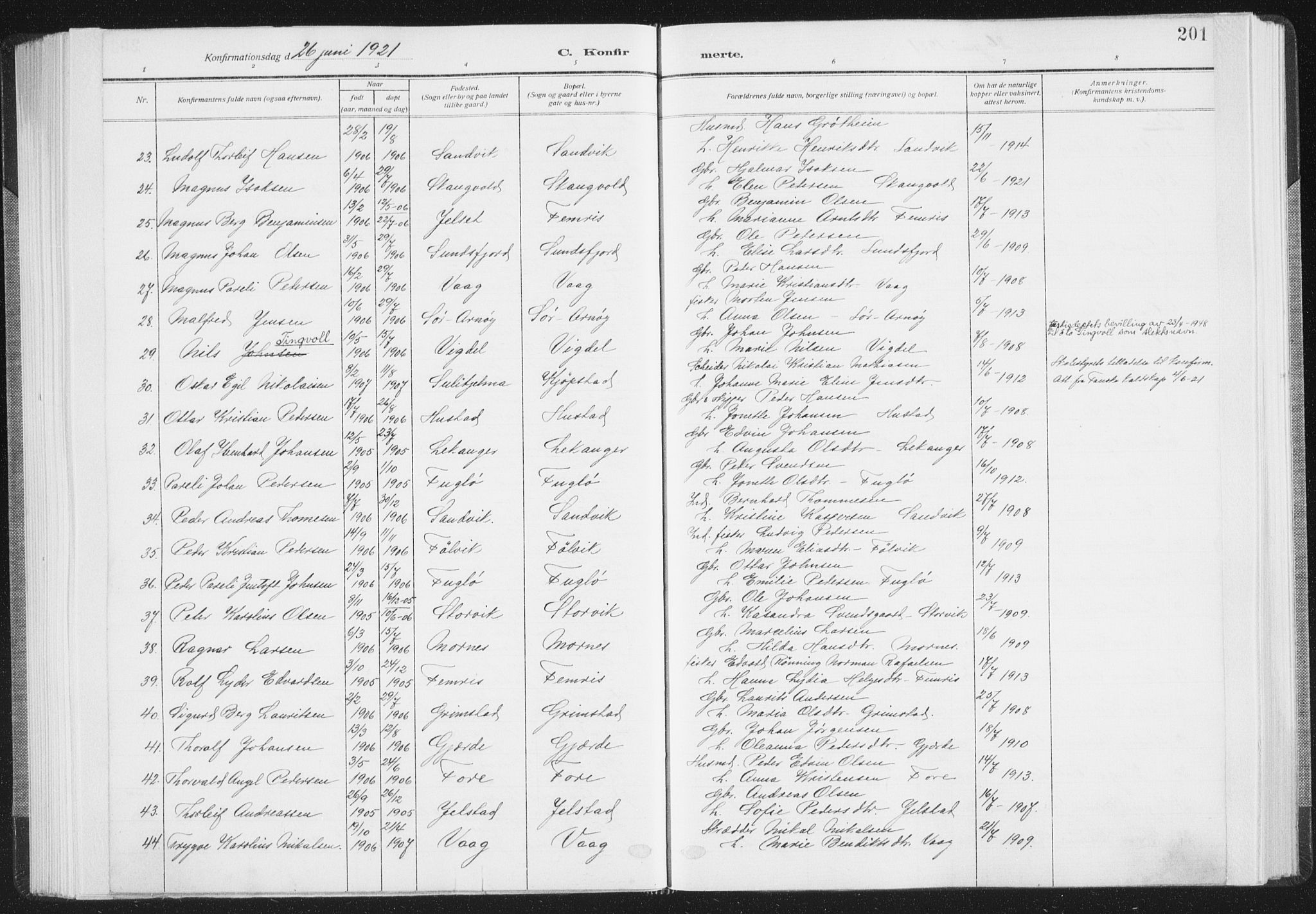 Ministerialprotokoller, klokkerbøker og fødselsregistre - Nordland, SAT/A-1459/805/L0104: Parish register (official) no. 805A09, 1909-1926, p. 201