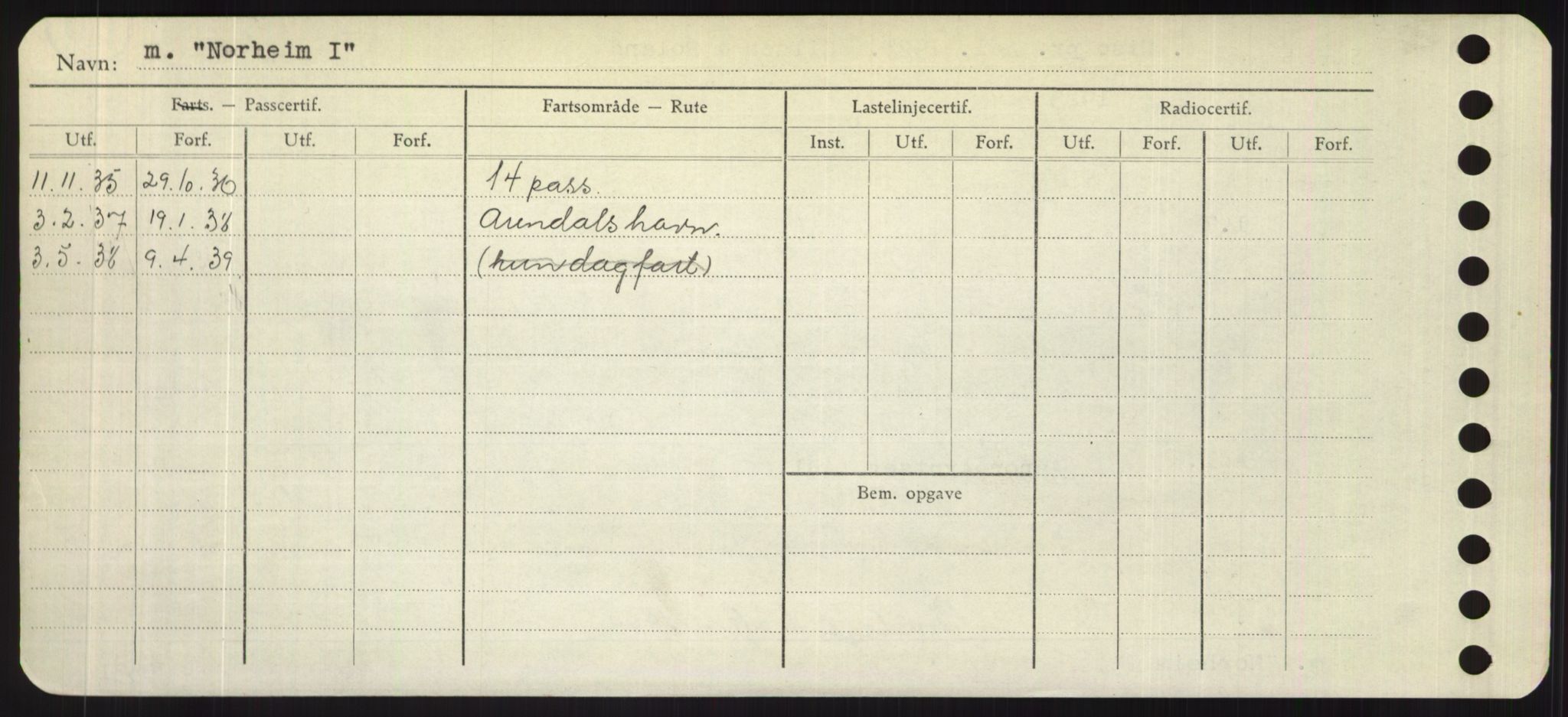 Sjøfartsdirektoratet med forløpere, Skipsmålingen, RA/S-1627/H/Hd/L0026: Fartøy, N-Norhol, p. 656