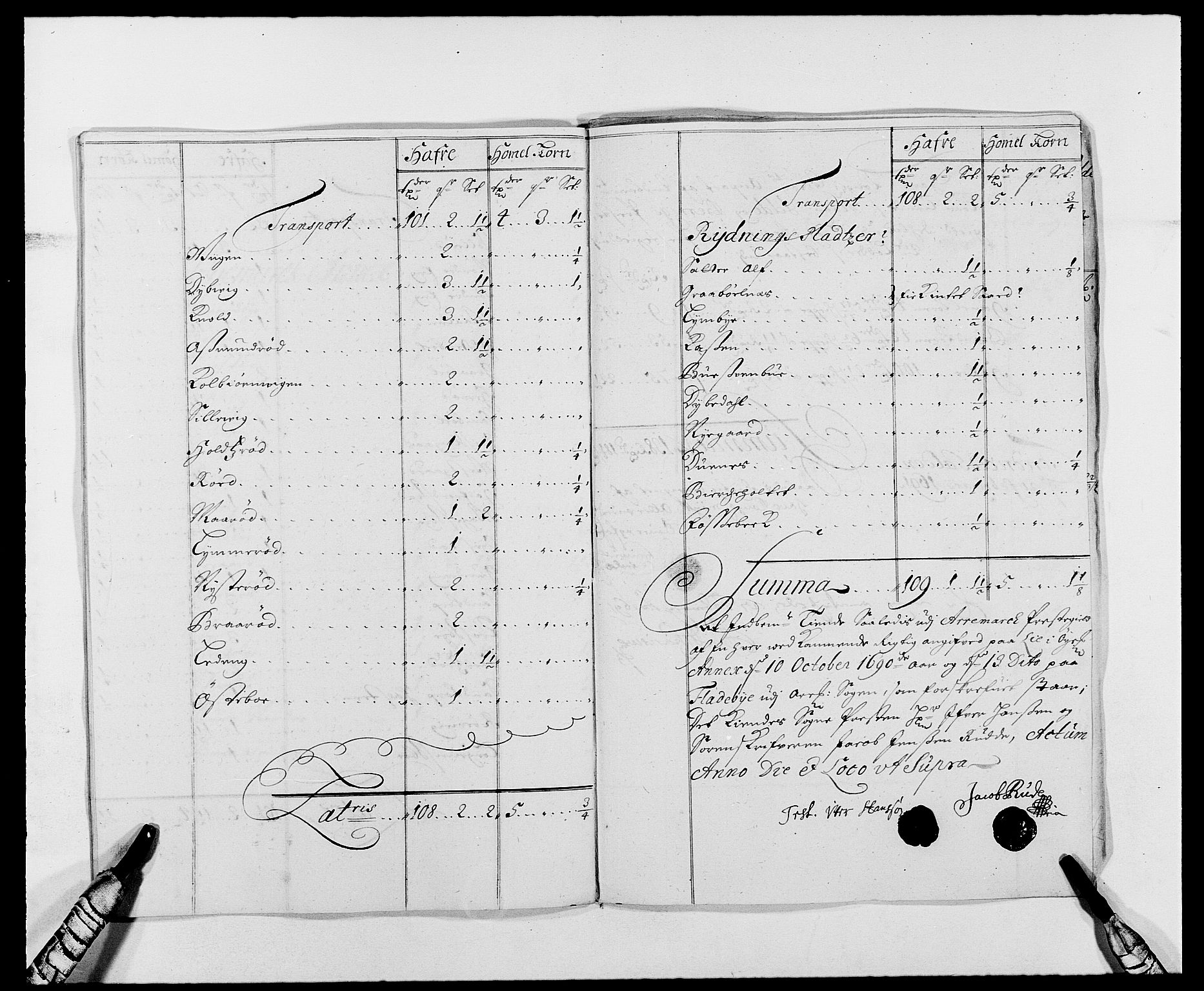 Rentekammeret inntil 1814, Reviderte regnskaper, Fogderegnskap, AV/RA-EA-4092/R01/L0010: Fogderegnskap Idd og Marker, 1690-1691, p. 196