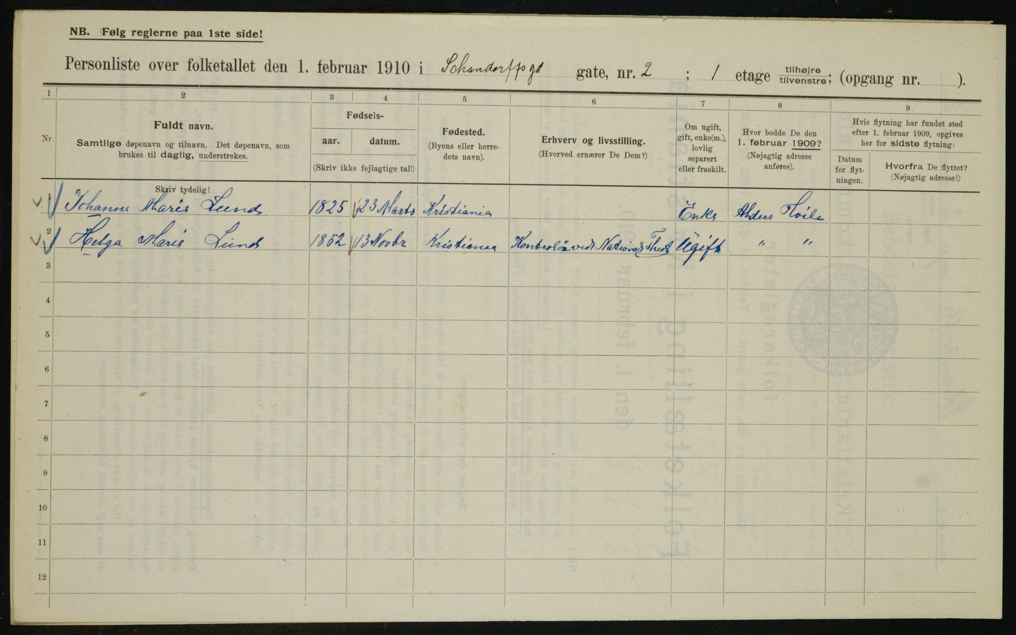 OBA, Municipal Census 1910 for Kristiania, 1910, p. 85593